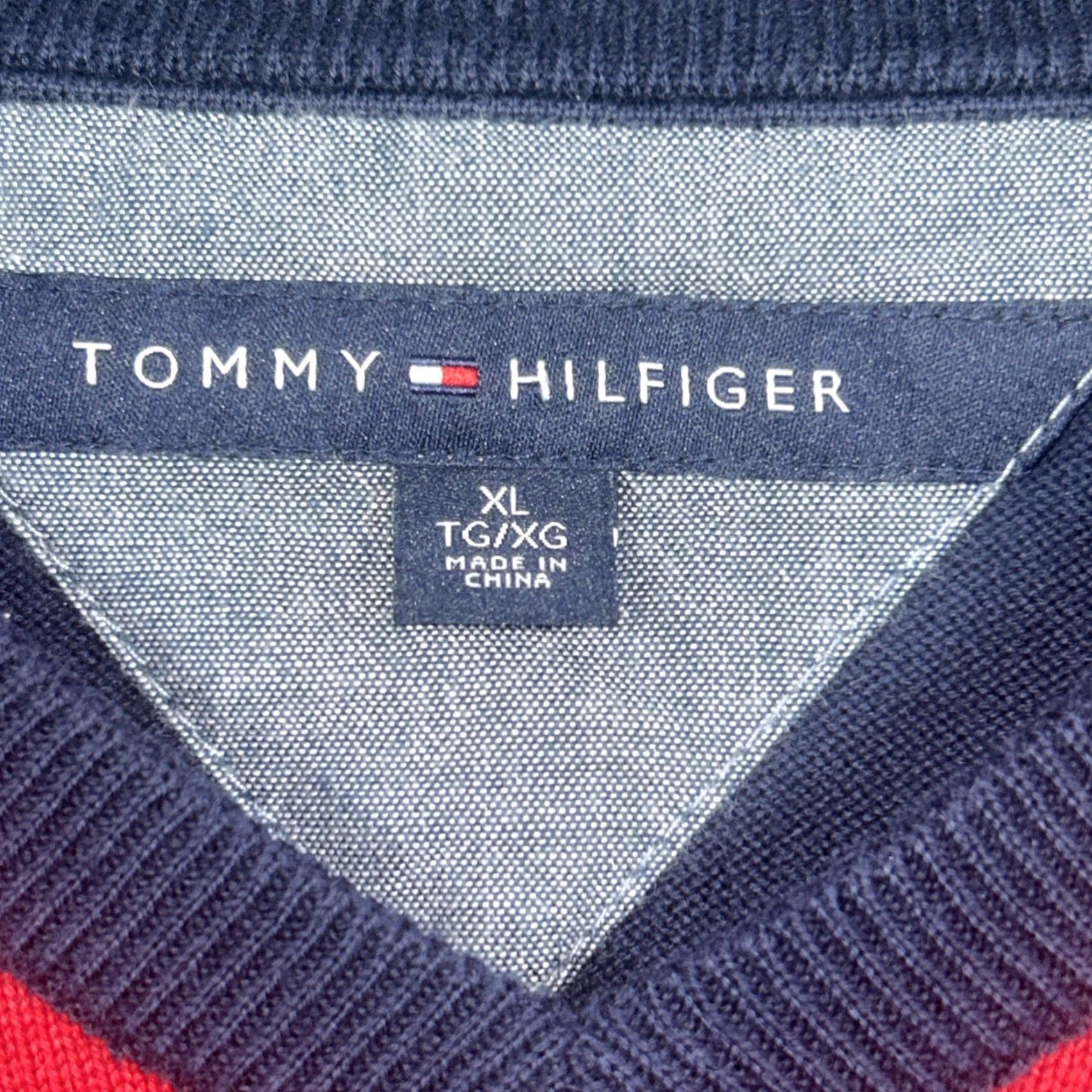 Tommy Hilfiger Tommy Hilfiger Golf Sweater Mens XL Navy Blue Argyle Pullover Long Retro Preppy Size US XL / EU 56 / 4 - 3 Thumbnail