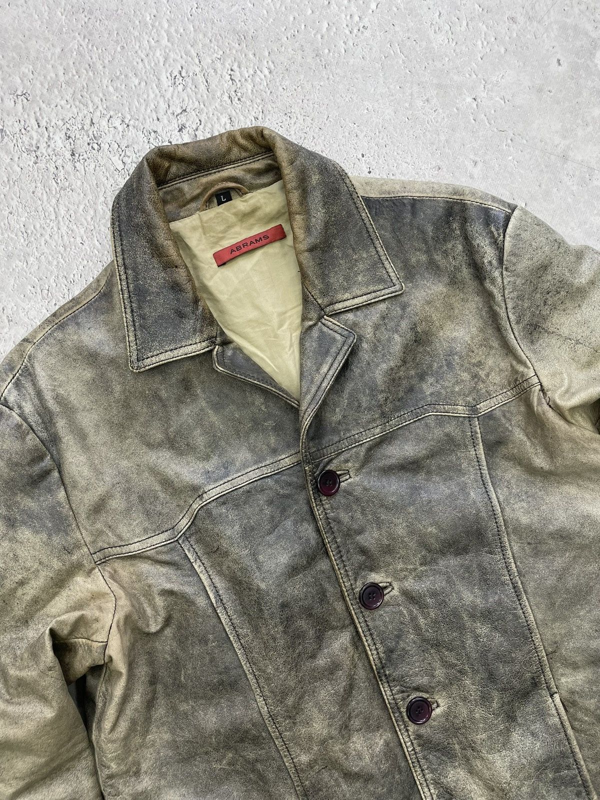 Japanese Brand Hype washed leather acant garde jacket diesel style y2k Size US M / EU 48-50 / 2 - 3 Thumbnail