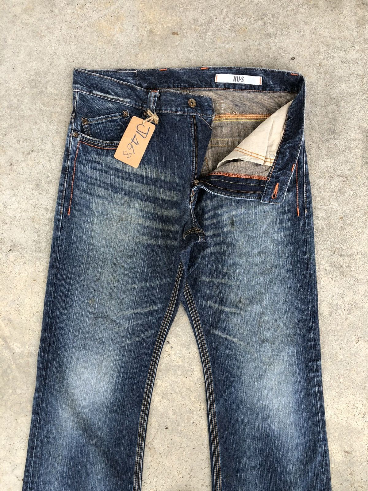 If Six Was Nine Japanese Edwin Flared Jeans Distressed Back Buckle Size US 34 / EU 50 - 3 Thumbnail