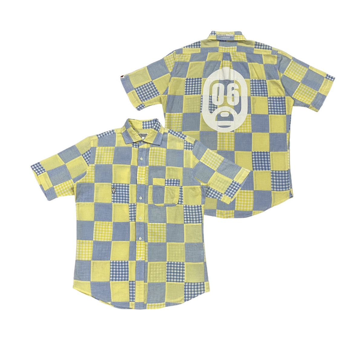 Bape × Nigo Baby Milo Pacthwork Button Up S/S Shirt Size US S / EU 44-46 / 1 - 1 Thumbnail