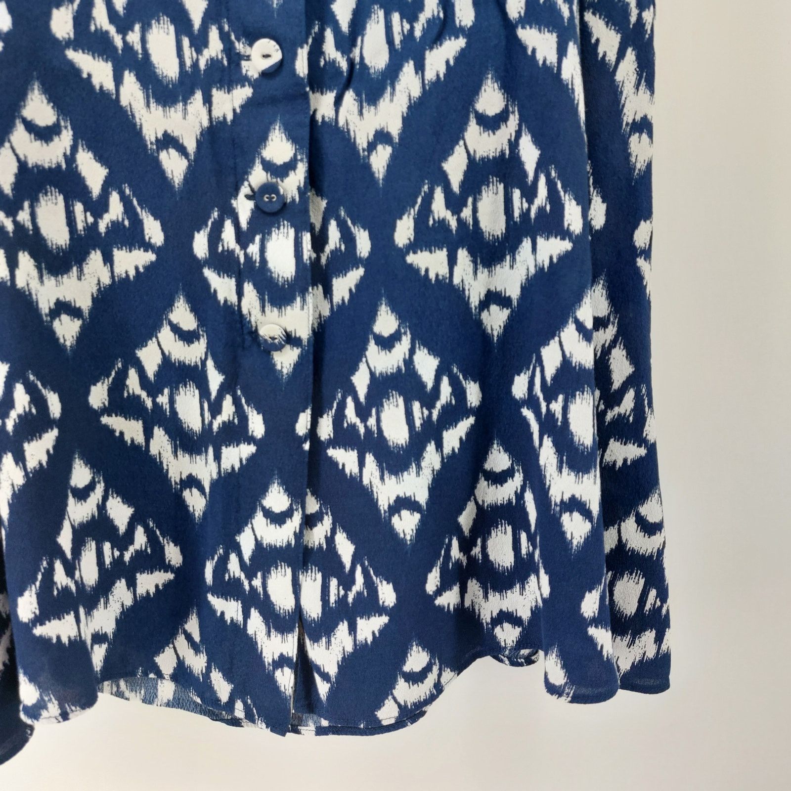 Other Talbots Ikat Midi Skirt Blue Button Front Casual Sz 16 Size 38" / US 16 / IT 52 - 8 Thumbnail
