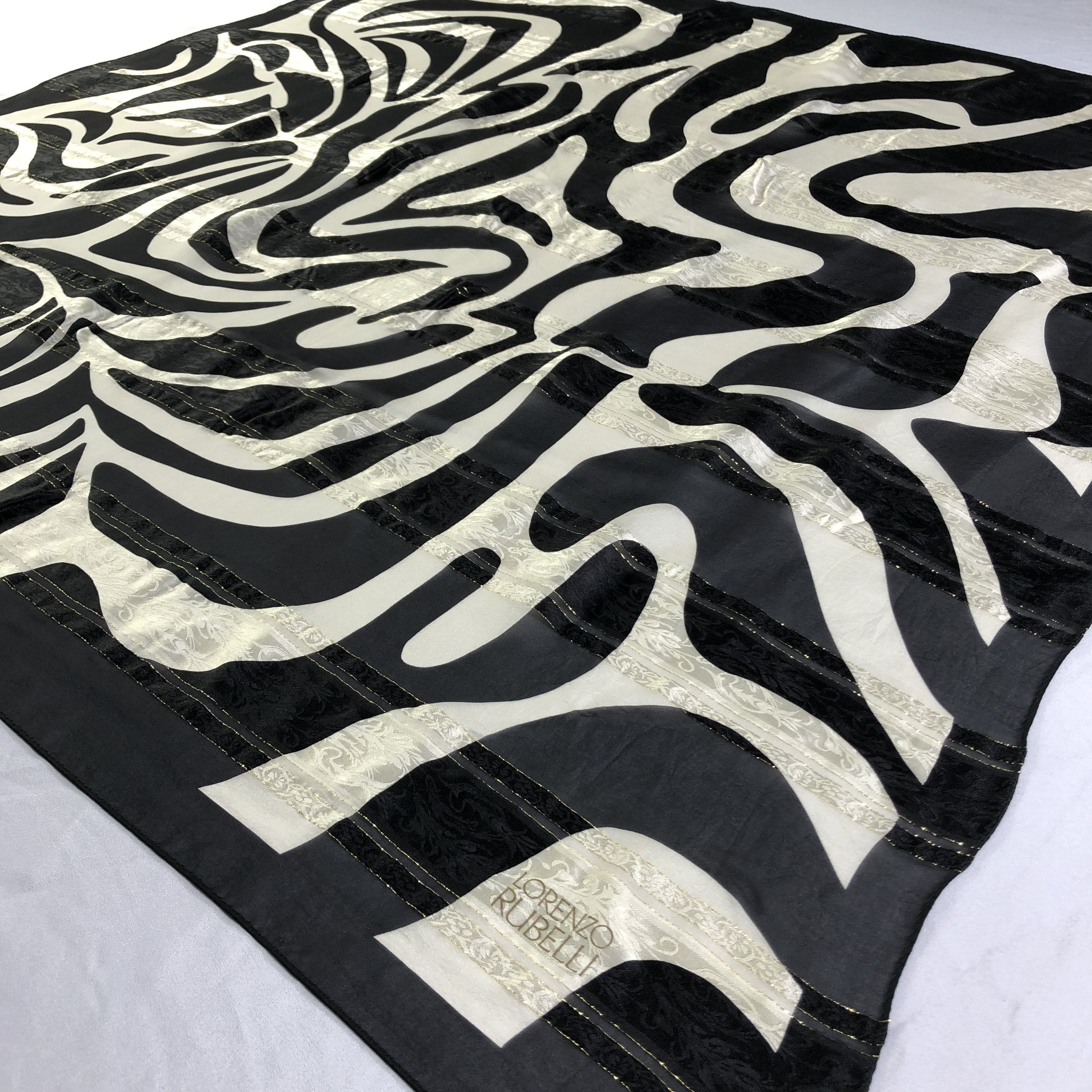 Vintage Vintage Lorenzo Rubelli Silk Scarf Size ONE SIZE - 4 Thumbnail