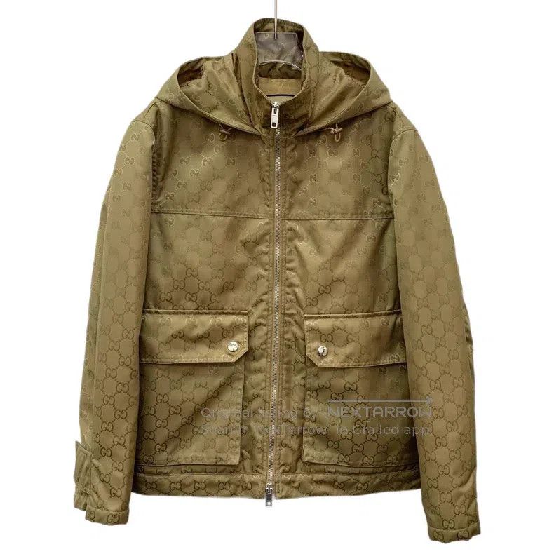 Gucci Gucci Dark brown logo dark pattern full print hooded zippe Size XS / US 0-2 / IT 36-38 - 1 Thumbnail