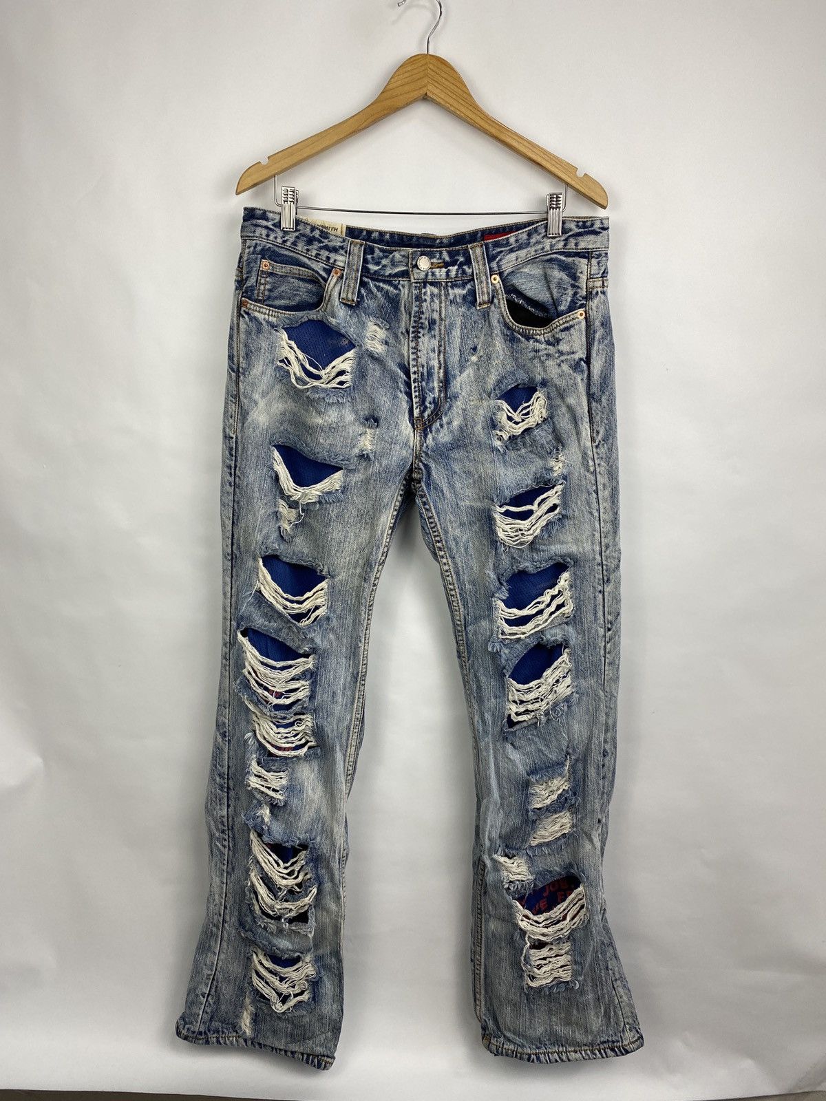 Hysteric Glamour 🇺🇸 Rare Tough Jeansmith Japan Distressed Jeans Y2K Hype Size US 34 / EU 50 - 2 Thumbnail
