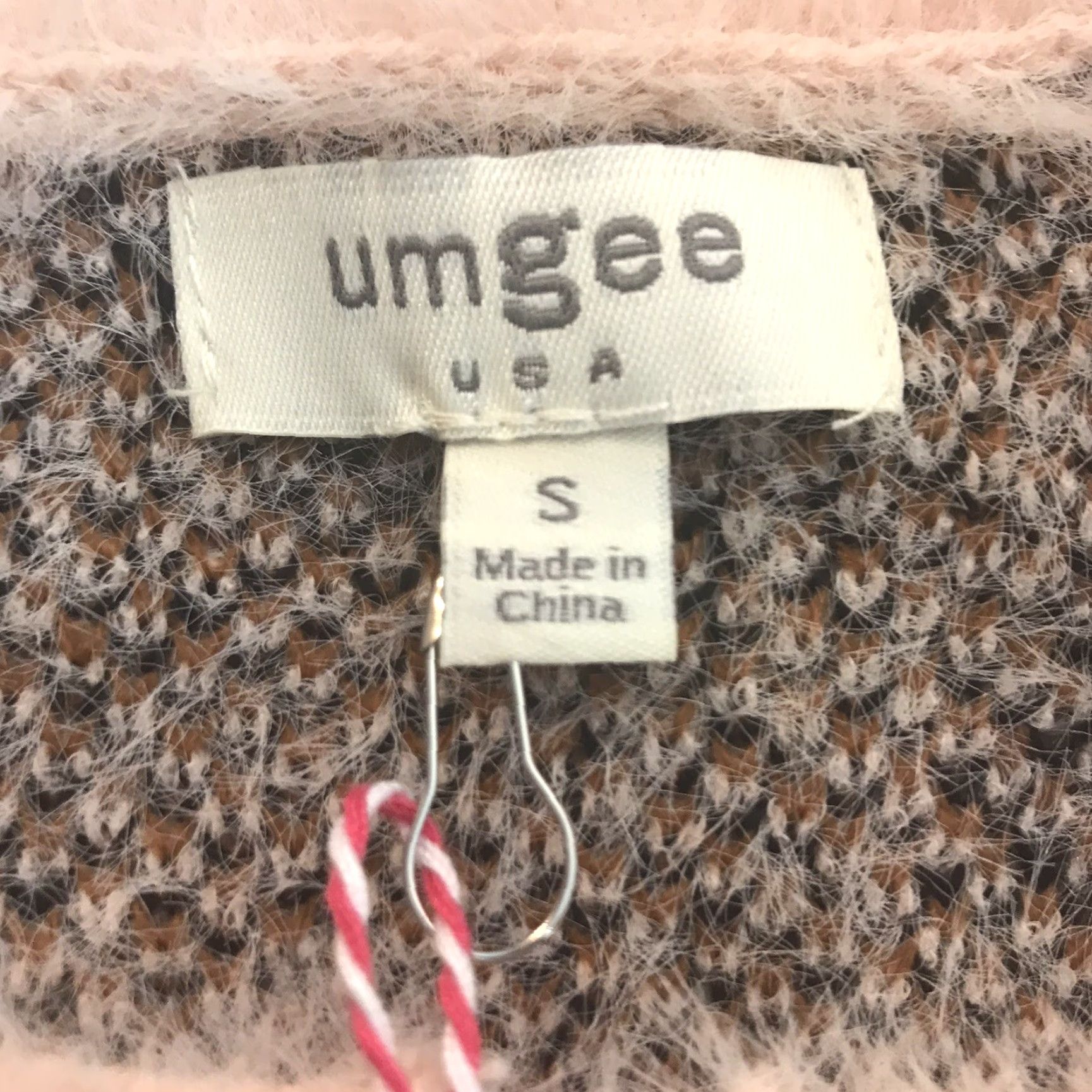 Vintage UMGEE Women's Pink Animal Print Knit Sweater S Long Sleeve Pullover Casual Fall Winter Size S / US 4 / IT 40 - 6 Thumbnail