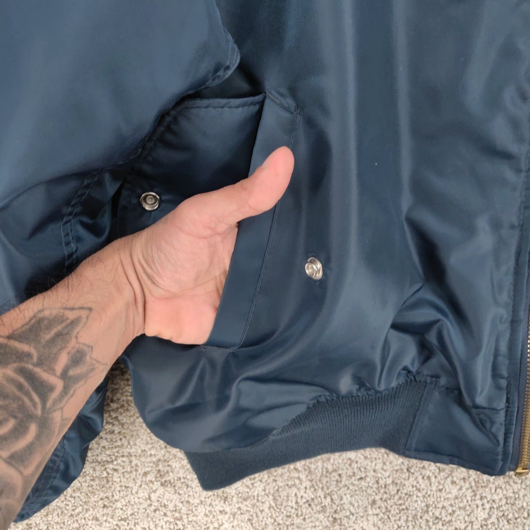 Rothco VINTAGE Rothco MA-1 Jacket Mens 3XL Bomber Reversible Flight Nylon Blue Size US XXL / EU 58 / 5 - 4 Thumbnail