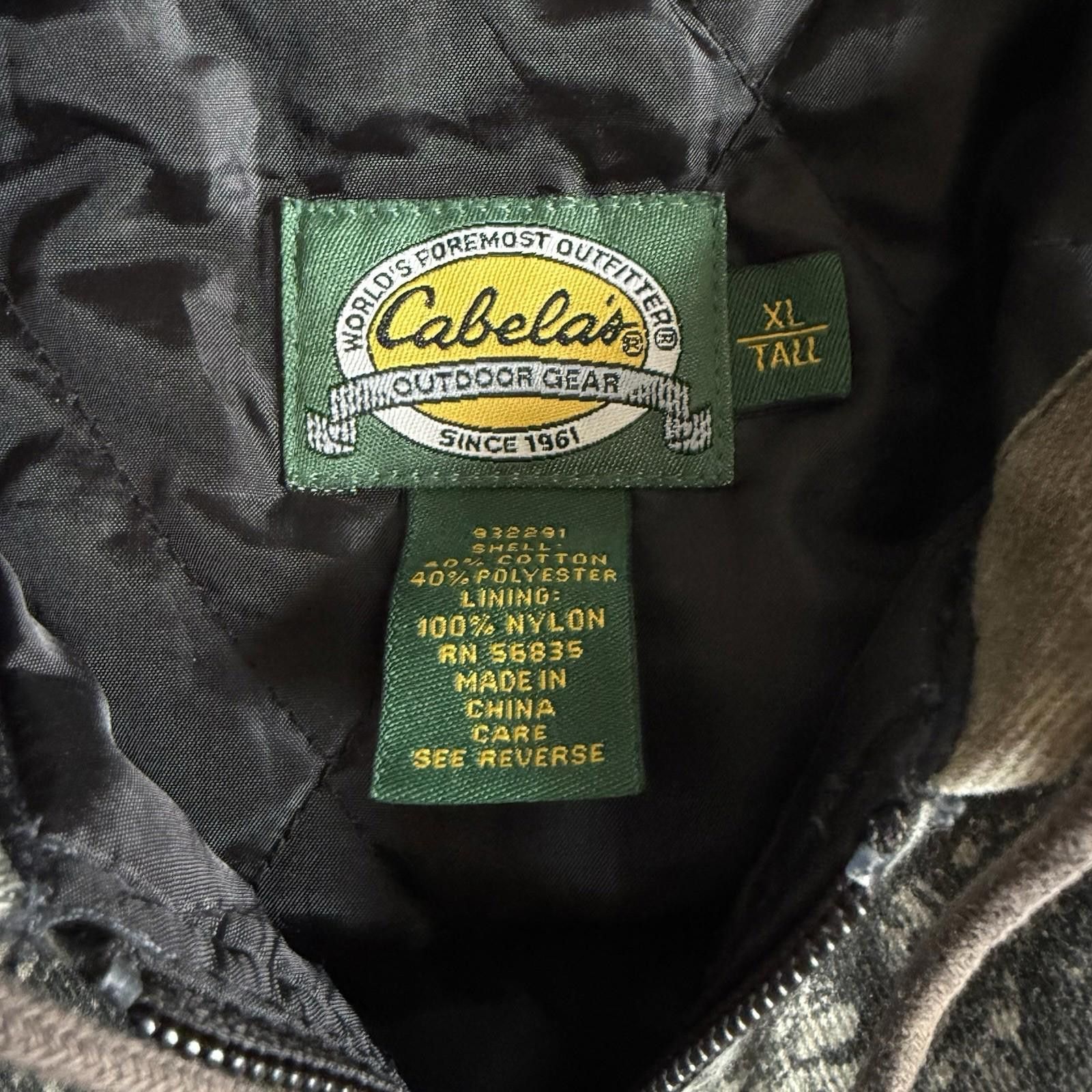 Cabelas Cabelas Men’s XL Camo Jacket Quilt Lined Full Zip Hood Size ONE SIZE - 5 Thumbnail
