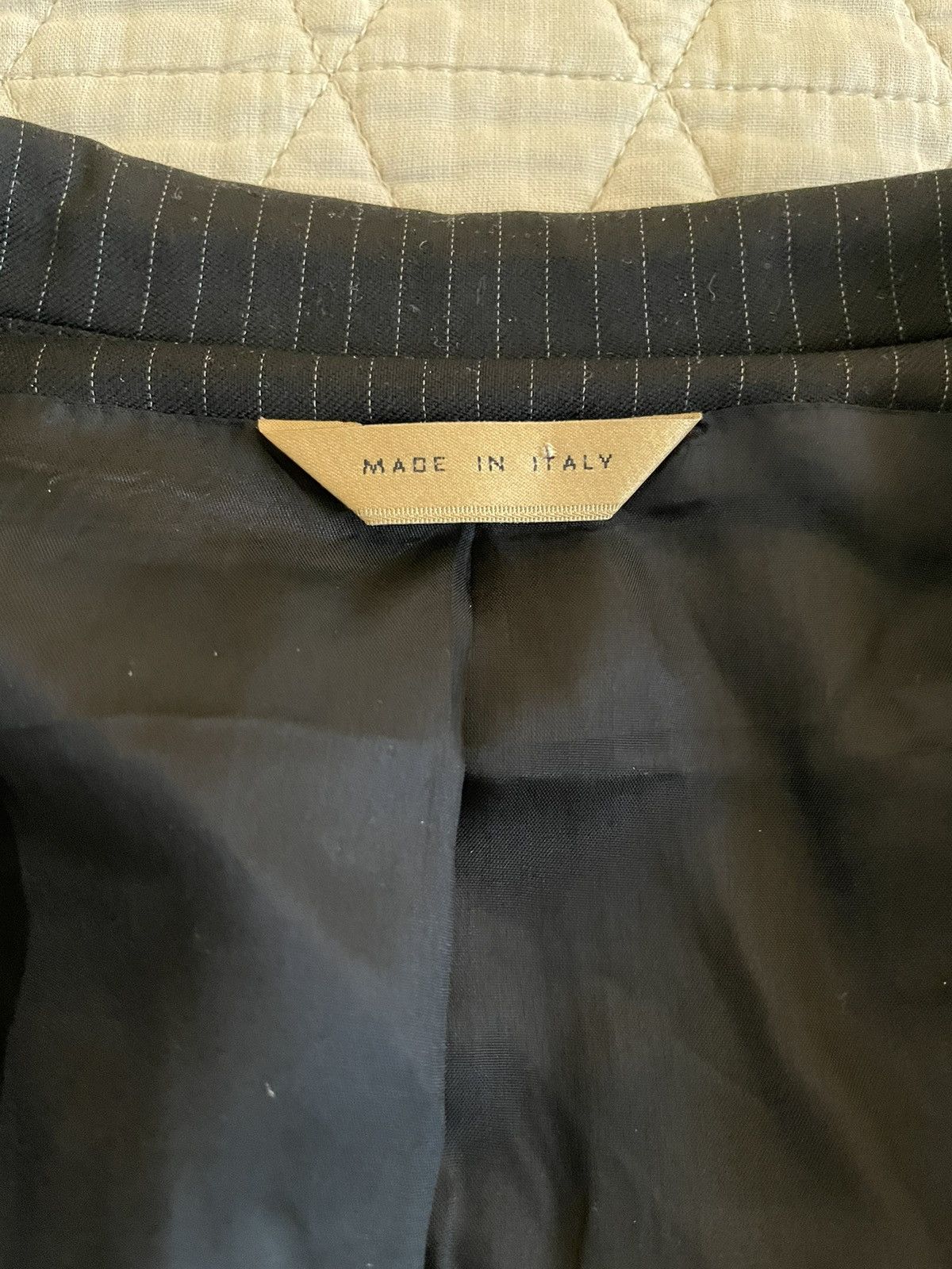 Donna Karan × Vintage Fine Stripe 3-Button Wool Suit Size 46R - 4 Thumbnail