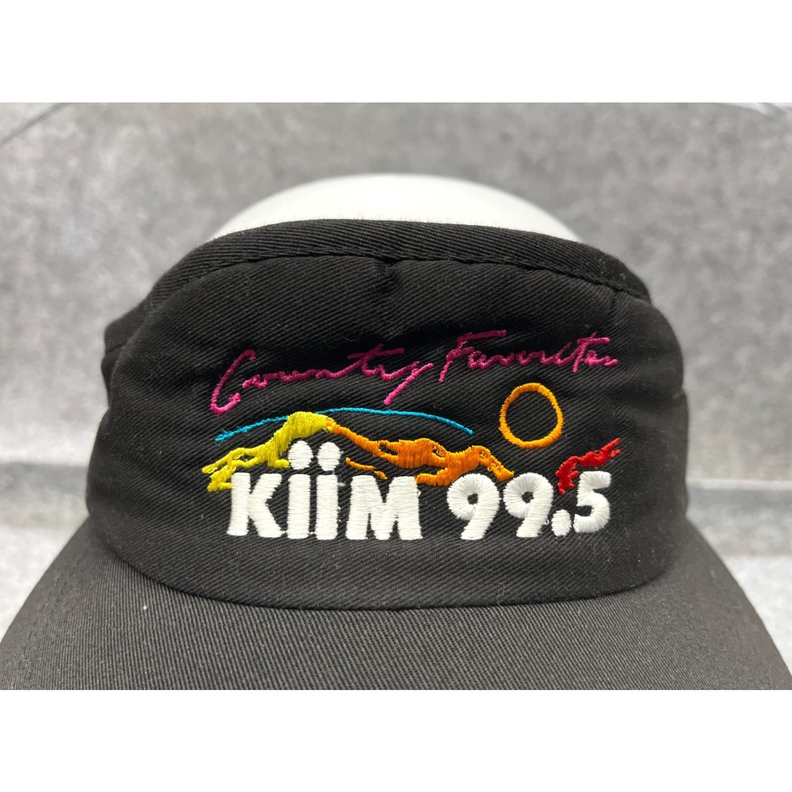 Vintage KIIM 99.5 Country Favorite Hat Cap Visor Fitted Adult Black One Size Polyester Size ONE SIZE - 2 Thumbnail