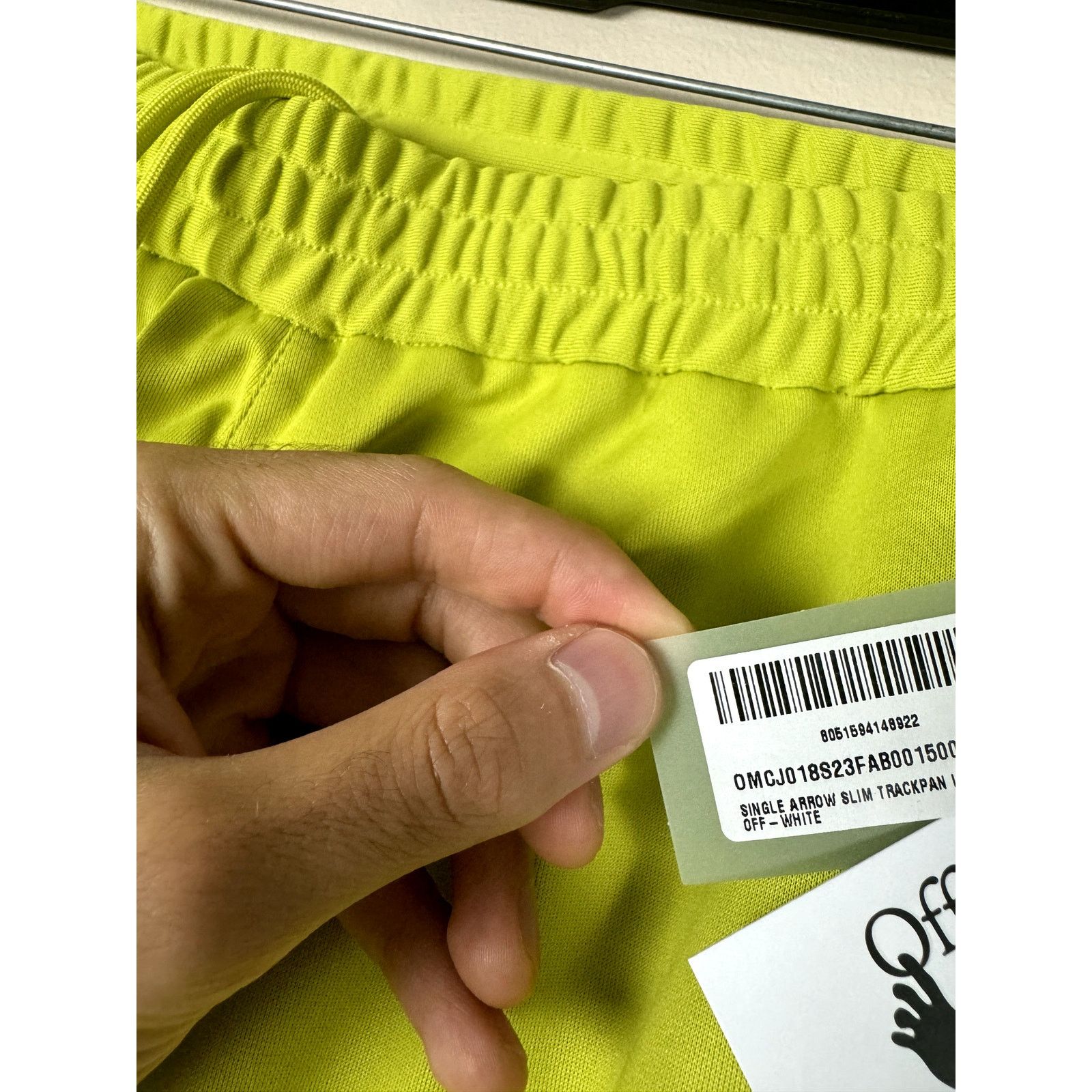 Off-White o1rshd1 Single Arrow Slim Trackpant in Lime White Size US 36 / EU 52 - 3 Thumbnail