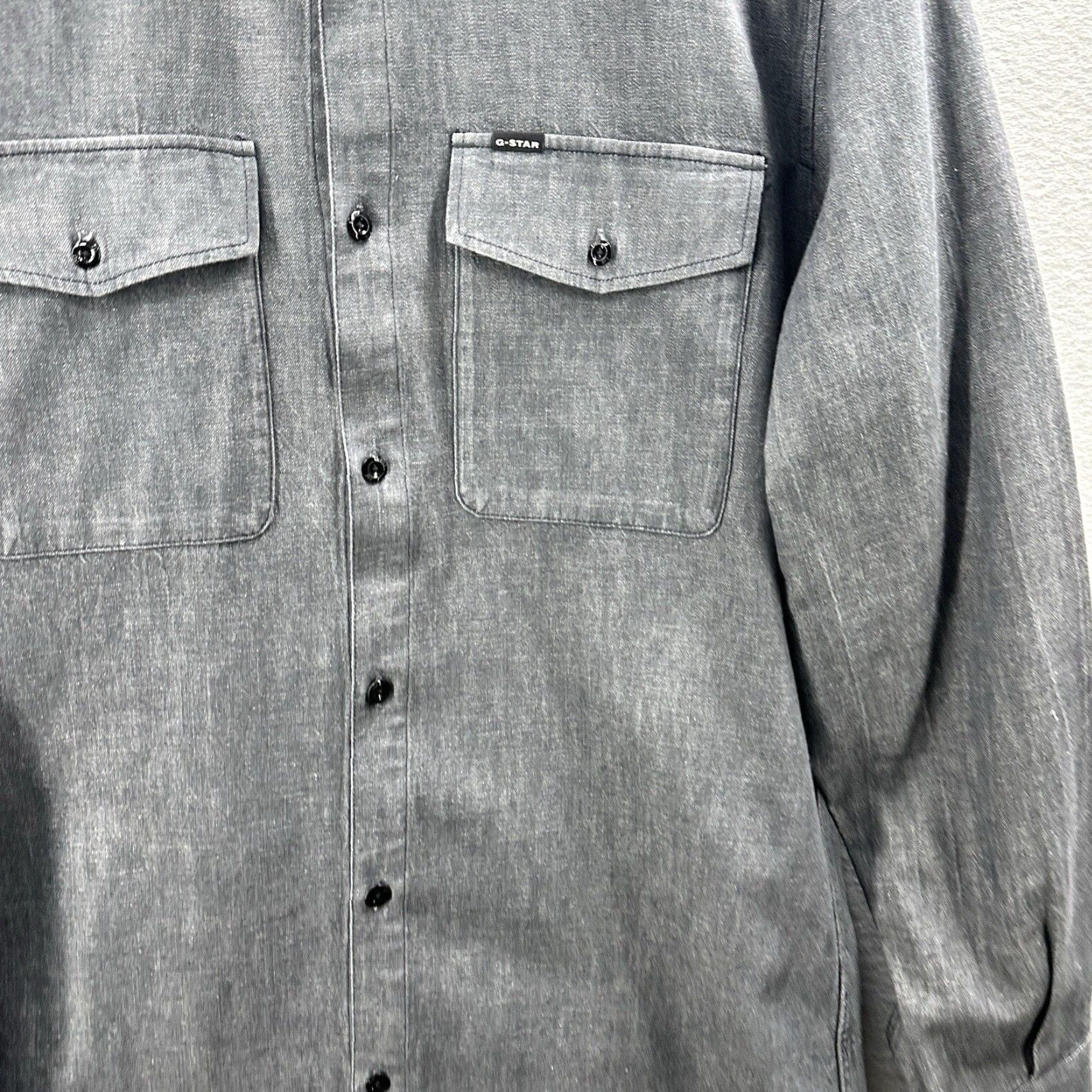 G-Star G-STAR Marine Slim Button-Up Shirt Men XL Long Sleeve Collared Gray Western Gorpcore Size US XL / EU 56 / 4 - 3 Thumbnail