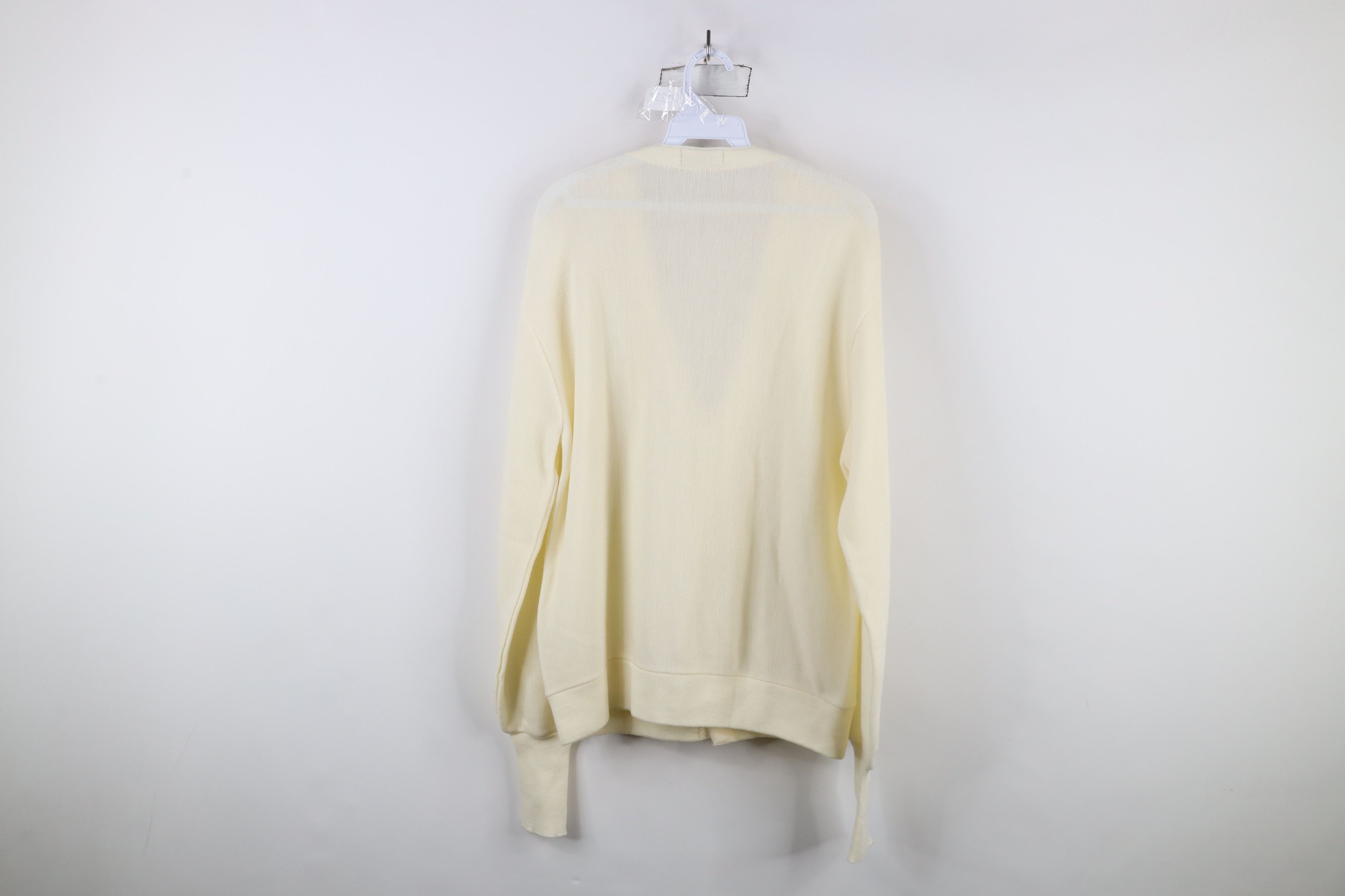 Vintage Vintage 70s Streetwear Knit Cardigan Sweater Cream USA Size US L / EU 52-54 / 3 - 8 Thumbnail