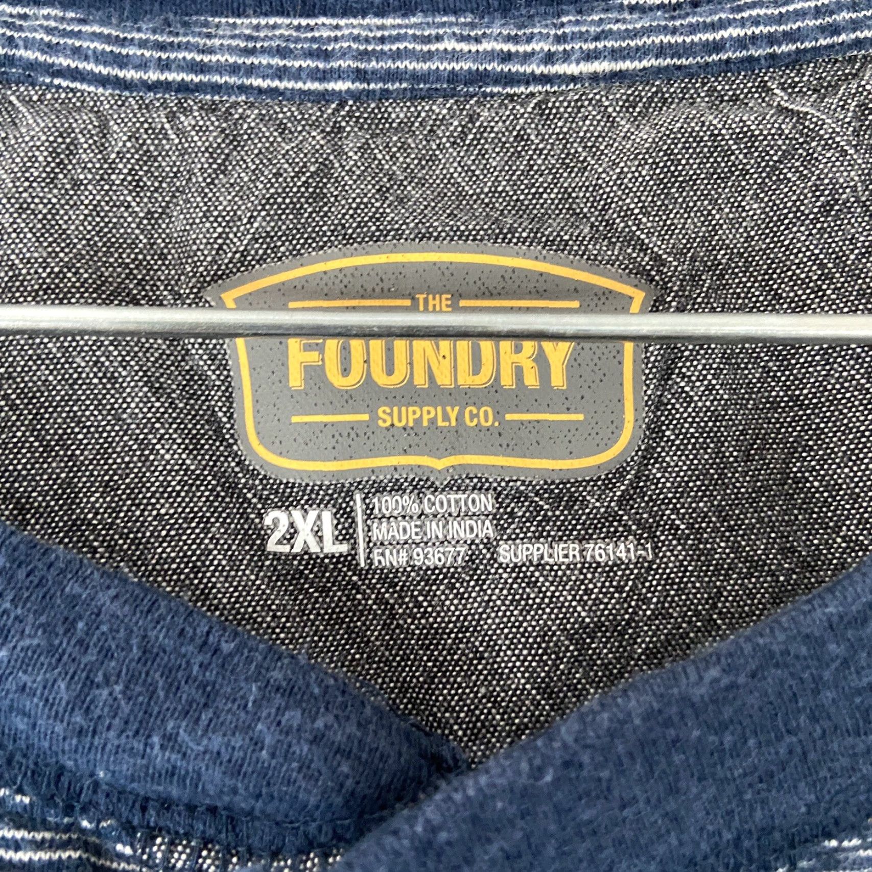 Vintage VINTAGE The Foundry Supply Co Shirt Men 2XL Long Sleeve Blue White Stripe Shirts Mens 2XL Size US XXL / EU 58 / 5 - 5 Thumbnail