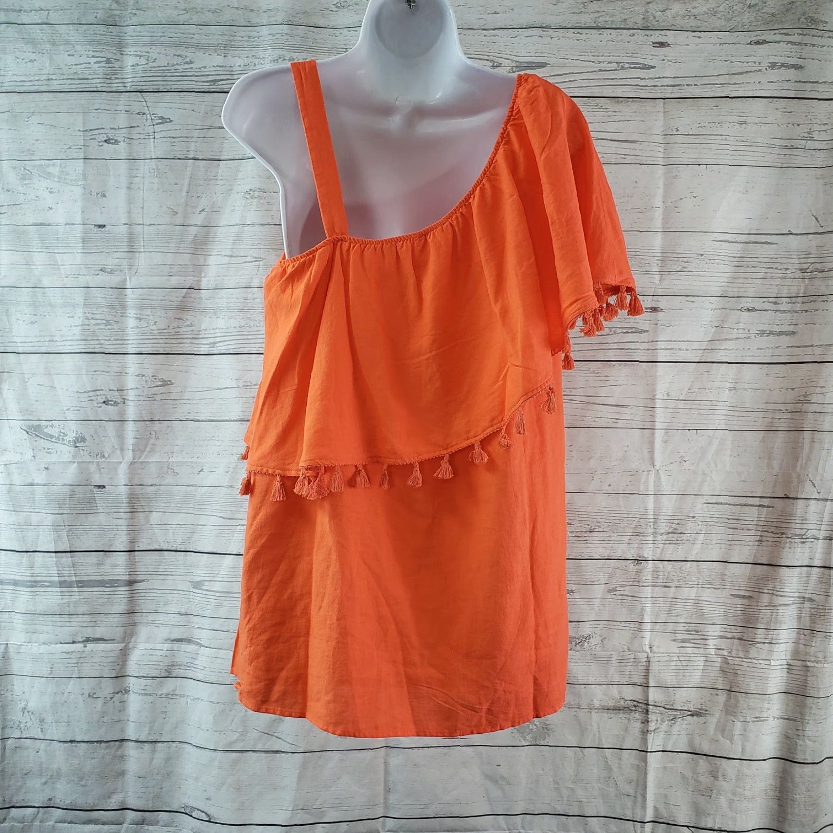 Vintage VINTAGE Motherhood Maternity Orange Linen Tassels Blouse Shirt XL Womens Size XL / US 12-14 / IT 48-50 - 3 Thumbnail