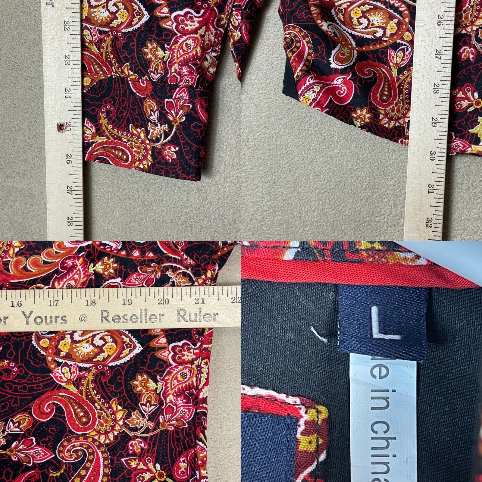 Vintage SILVER STONE Shirt Men L Paisley Button-Down Long Sleeve Modern Fit Button-Up Red Size US L / EU 52-54 / 3 - 8 Thumbnail