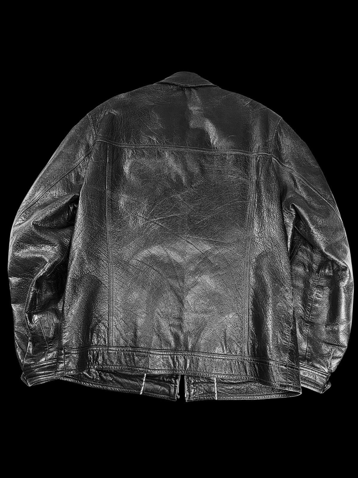 Japanese Brand × Vintage Vintage leather jacket avant garde textured Size US M / EU 48-50 / 2 - 2 Thumbnail