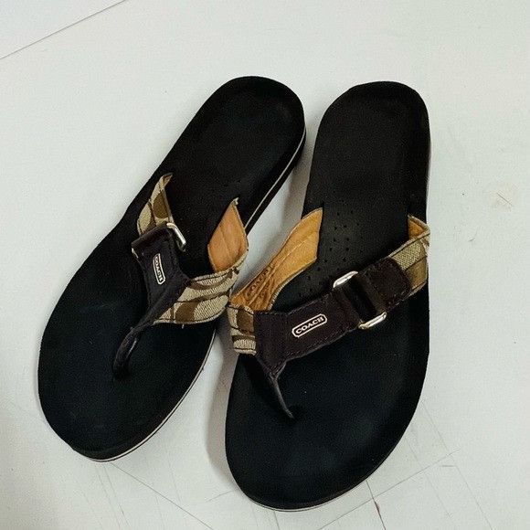 colorful coach sandals