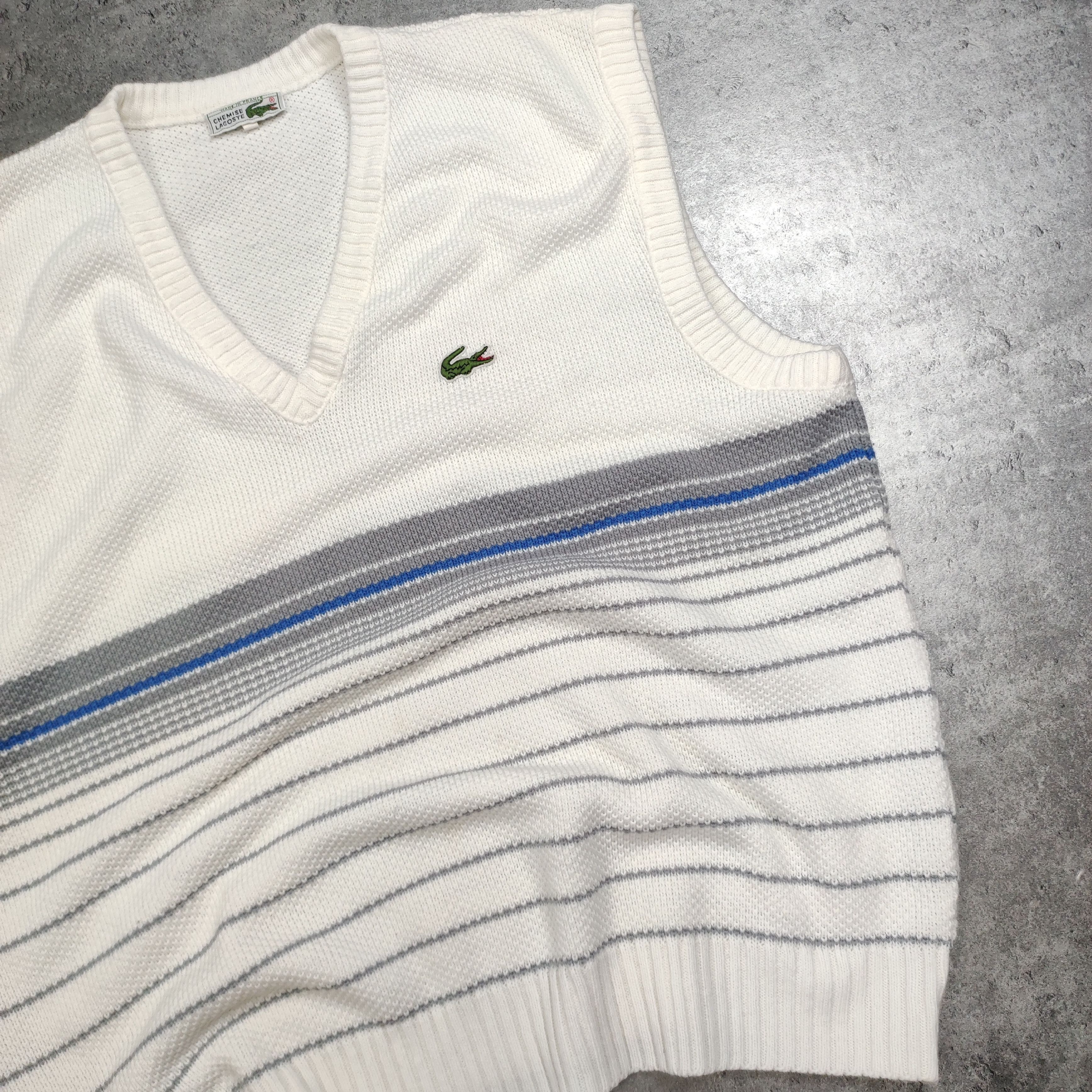 Lacoste × Vintage RARE Vintage 80s Lacoste France Logo Knited Sweater Vest Size US XL / EU 56 / 4 - 3 Thumbnail
