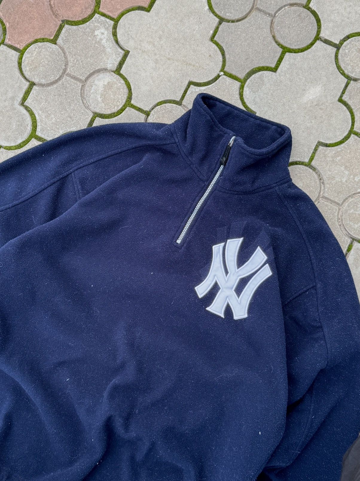 New York Yankees Vintage New York Yankees Half Zip Fleece Y2K Size US L / EU 52-54 / 3 - 3 Thumbnail