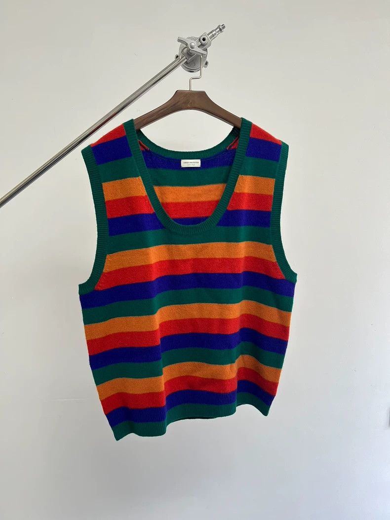 Dries Van Noten dries van noten Coloured knitted waistcoat vest Size US XL / EU 56 / 4 - 2 Thumbnail