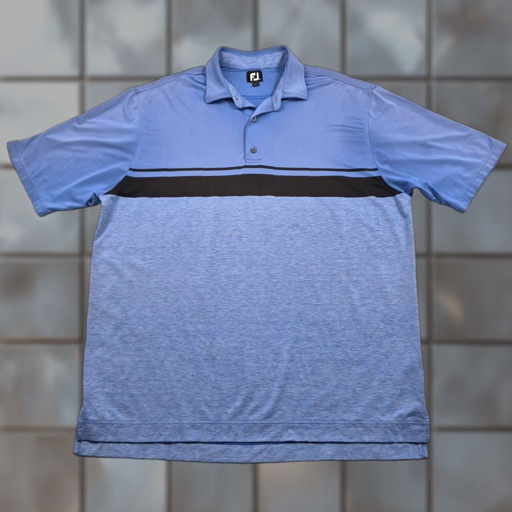 Footjoy FootJoy Polo Golf Shirt Mens 2XL Blue Stripe Performance Stretch Short Sleeve Polo Shirt Men Blue Stripe 2XL Size US XXL / EU 58 / 5 - 1 Thumbnail