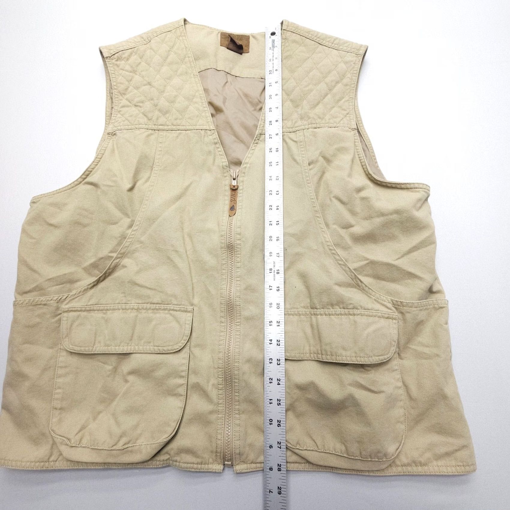 Vintage St. John's Bay Vest Mens XL Tall Tan Quilted Full Zip Lined Canvas Outdoor Outdoor Camping Hunting Fishing Adjustable Pocket Beige/Khaki Shirt Size US XL / EU 56 / 4 - 3 Thumbnail