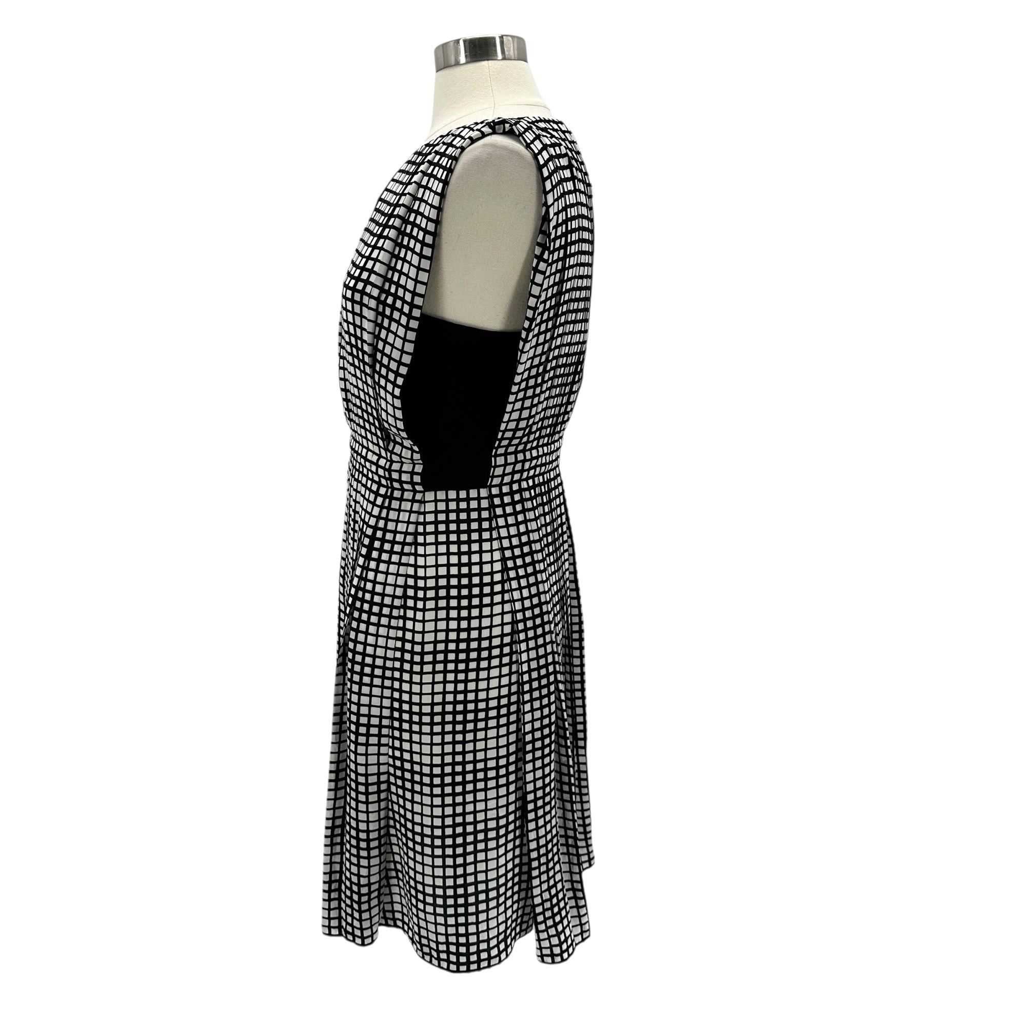 L'AGENCE L'Agence Womens 8 Dress Checker Sleeveless A-Line Black Whit Size M / US 6-8 / IT 42-44 - 3 Thumbnail