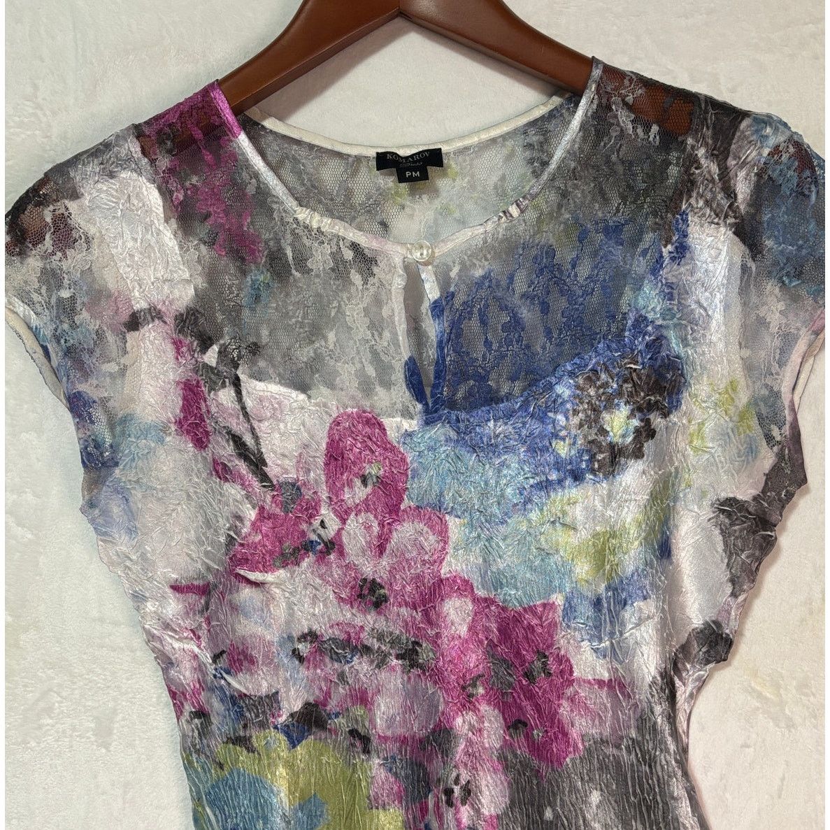 Other KOMAROV Women’s PETITE Chiffon Lace & Charmeuse Dress | M Size M / US 6-8 / IT 42-44 - 7 Thumbnail