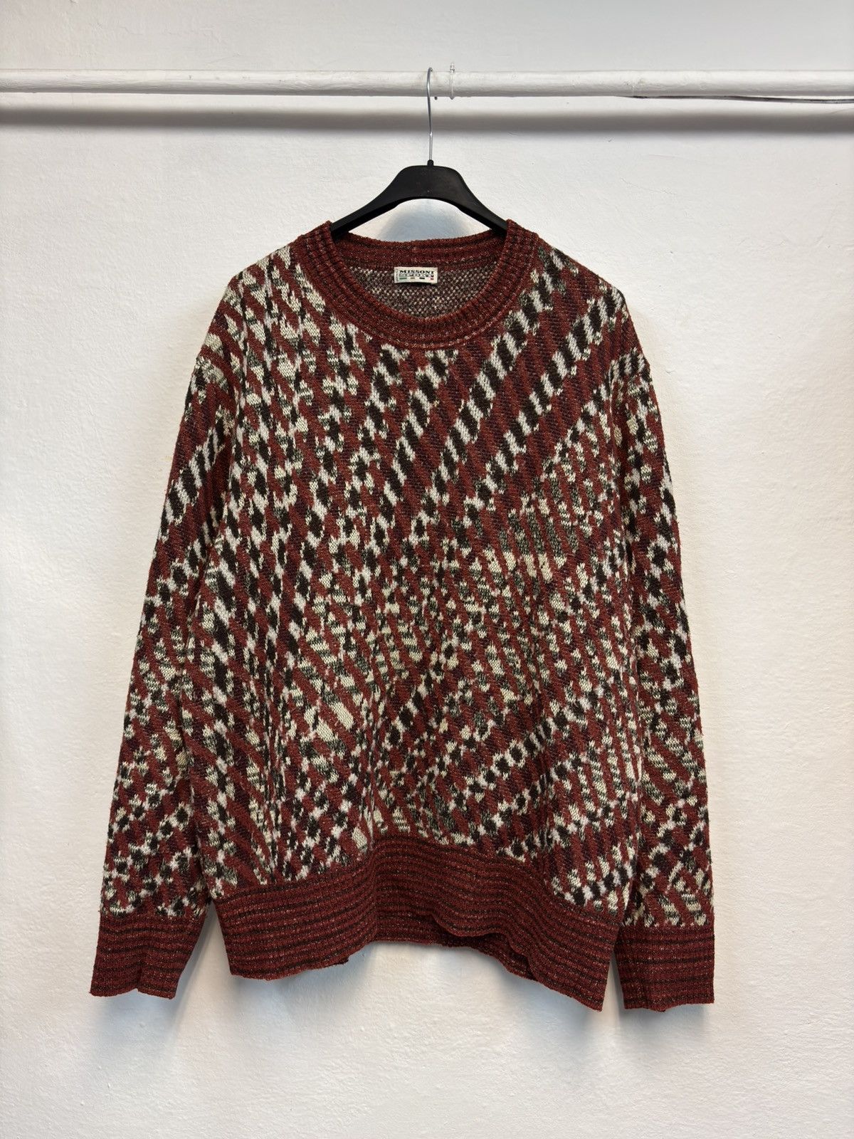 Missoni Sport Sweater Abstract Crazy Oversize Designer 90s