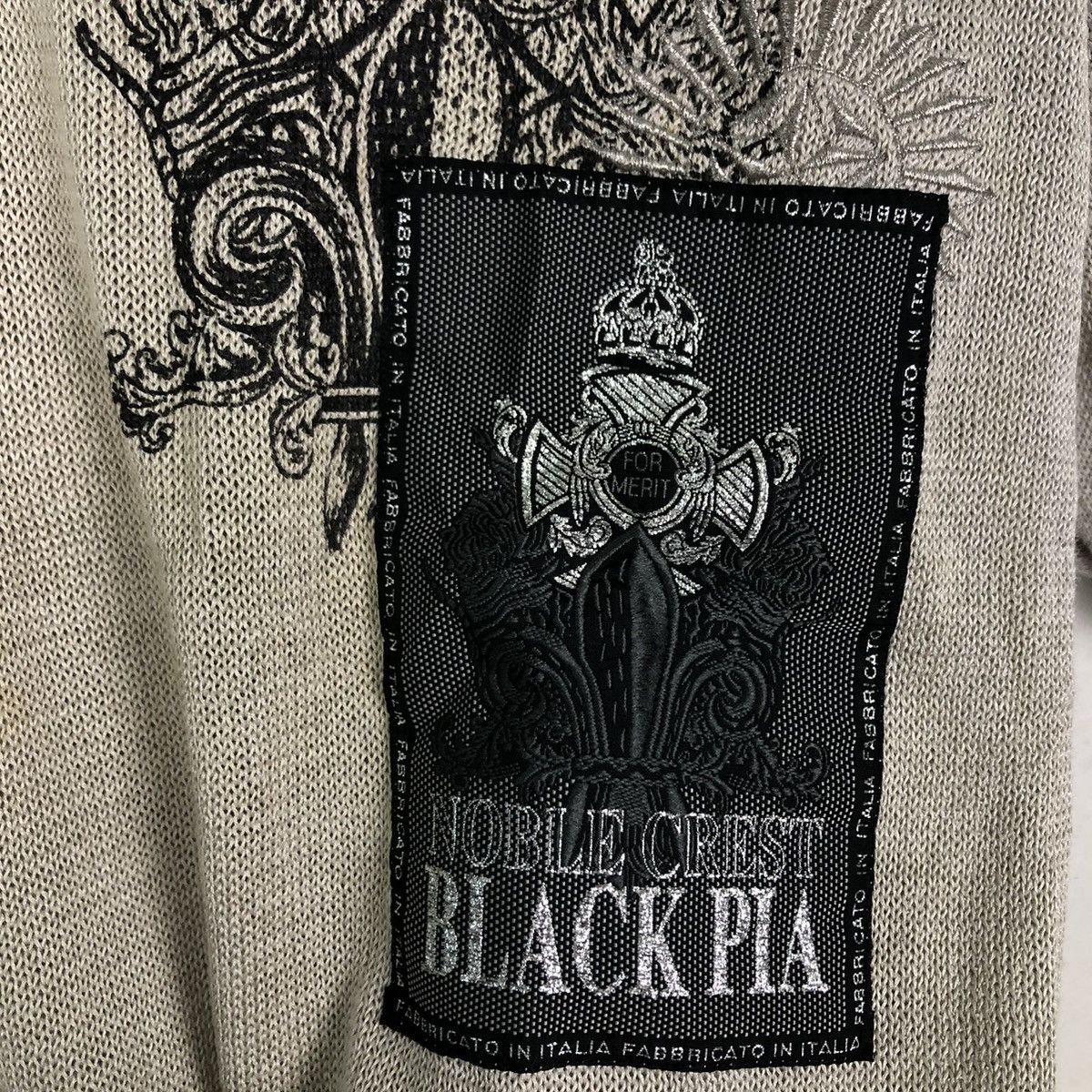 Japanese Brand VINTAGE BLACK PIA CROPPED COLLAR SWEATSHIRT COLLAGE BIGLOGO Size US M / EU 48-50 / 2 - 9 Thumbnail