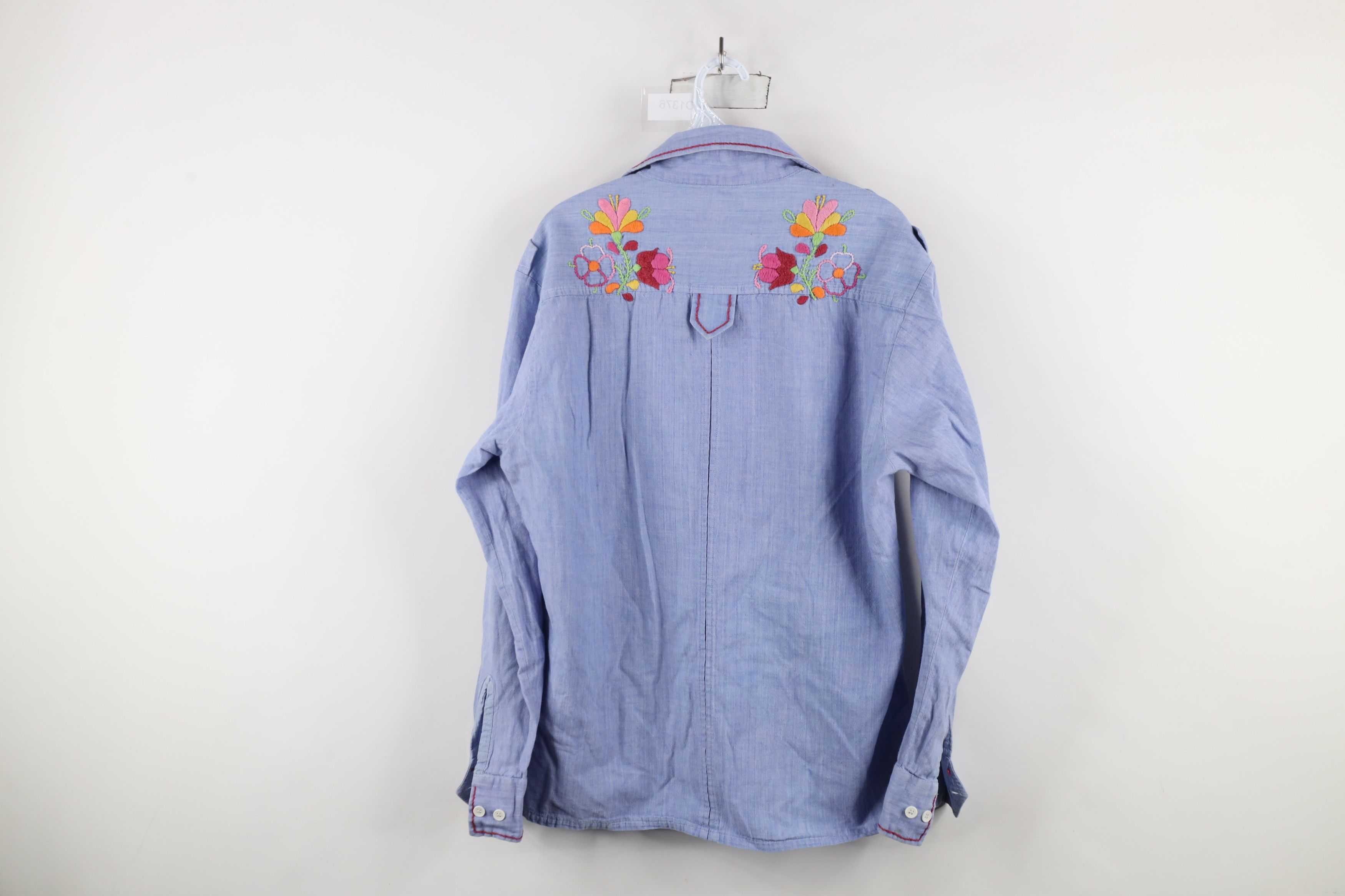 Vintage Vintage 70s Boho Chic Embroidered Military Button Shirt Size L / US 10 / IT 46 - 13 Thumbnail