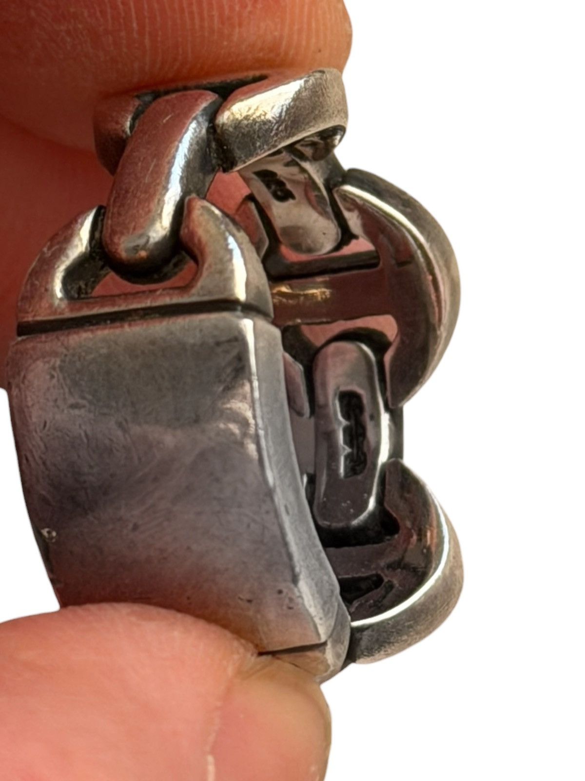 Hoorsenbuhs Brute Classic Tri-link Monogram Silver Ring Size ONE SIZE - 8 Thumbnail