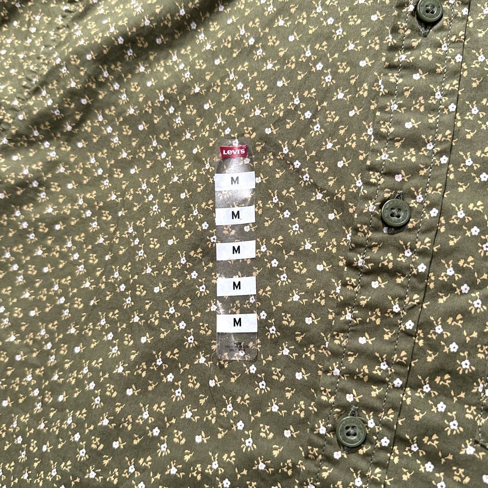 Levi's Levi's Shirt Mens M Green Floral Print Long Sleeve Button-Down Nautical Western Flower Pattern Size US M / EU 48-50 / 2 - 4 Thumbnail