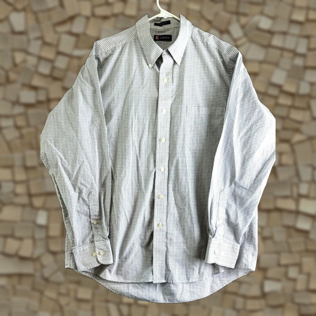 Chaps Chaps Mens 16.5 34-35 Wrinkle Free White Striped Long Sleeve Button Down Collar Shirt Mens Size US XL / EU 56 / 4 - 1 Thumbnail
