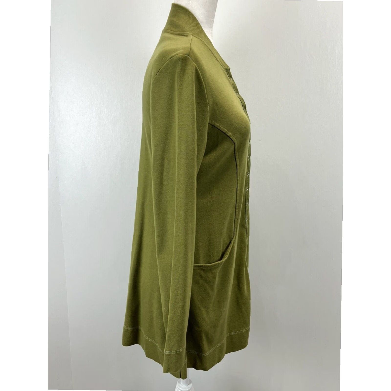 Soft Surroundings Soft Surroundings Women's Green Long Sleeve Cardigan Sweater with Pockets, XS Size XS / US 0-2 / IT 36-38 - 4 Thumbnail