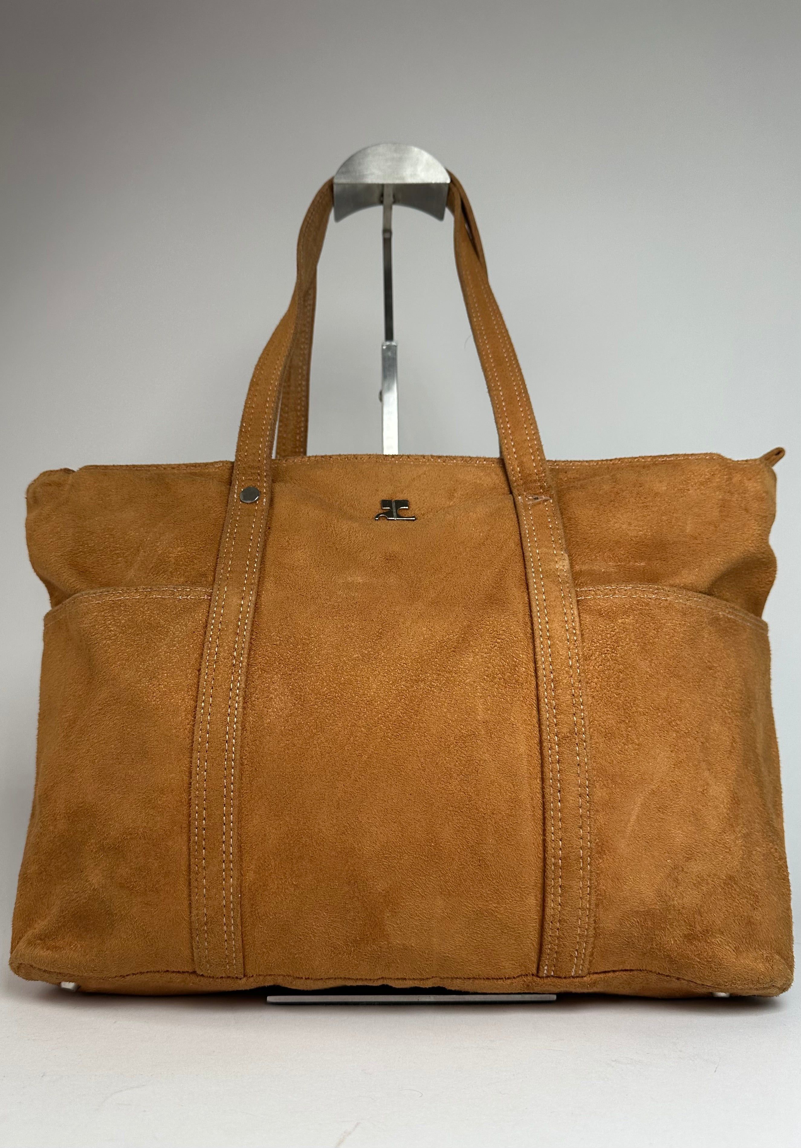 Courreges Vintage Suede Leather Handbag Brown Size ONE SIZE - 1 Thumbnail