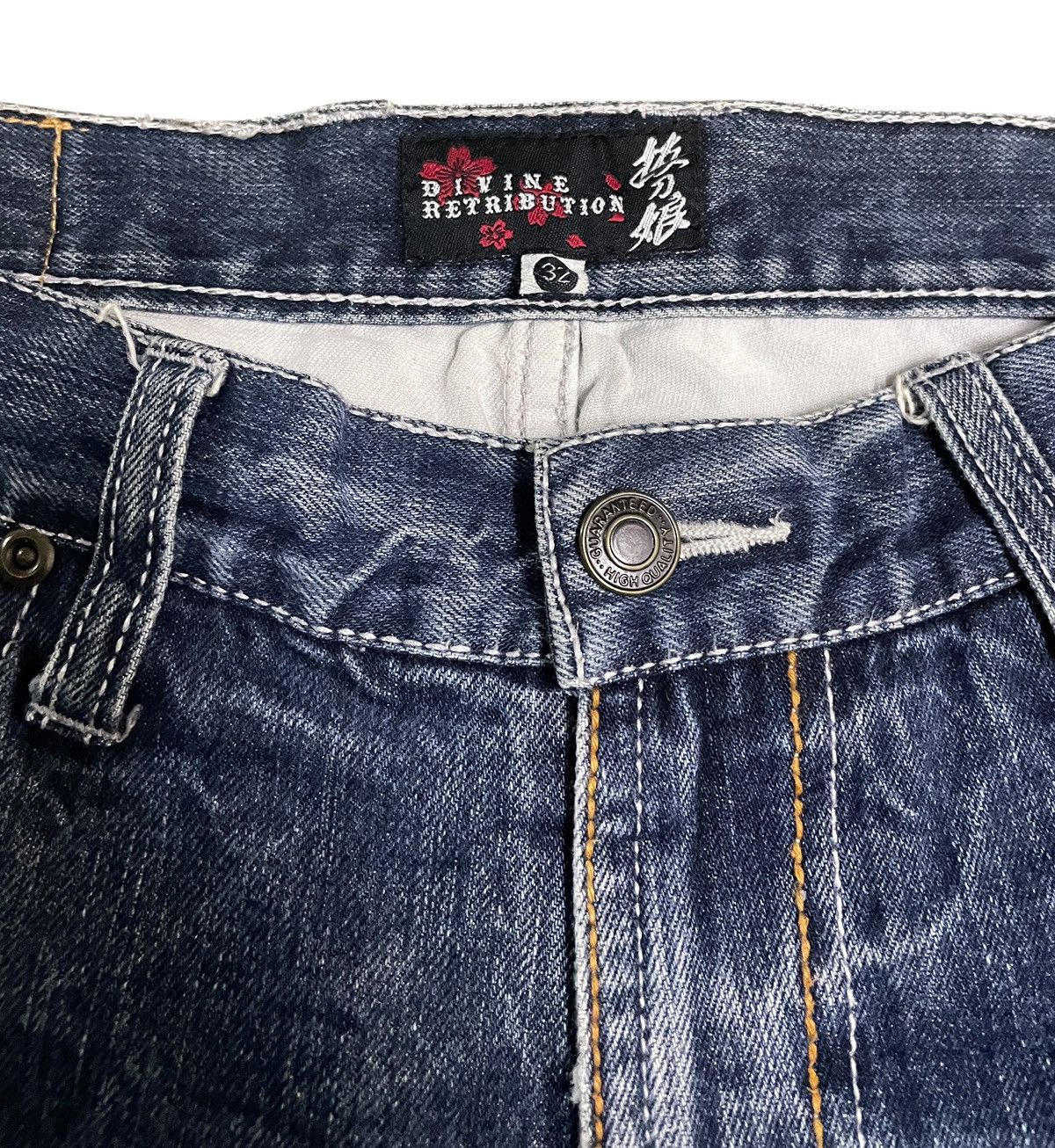Japanese Brand Vintage Divine Retribution Multi Pocket Sukajan Jeans 1990s Size US 32 / EU 48 - 11 Thumbnail