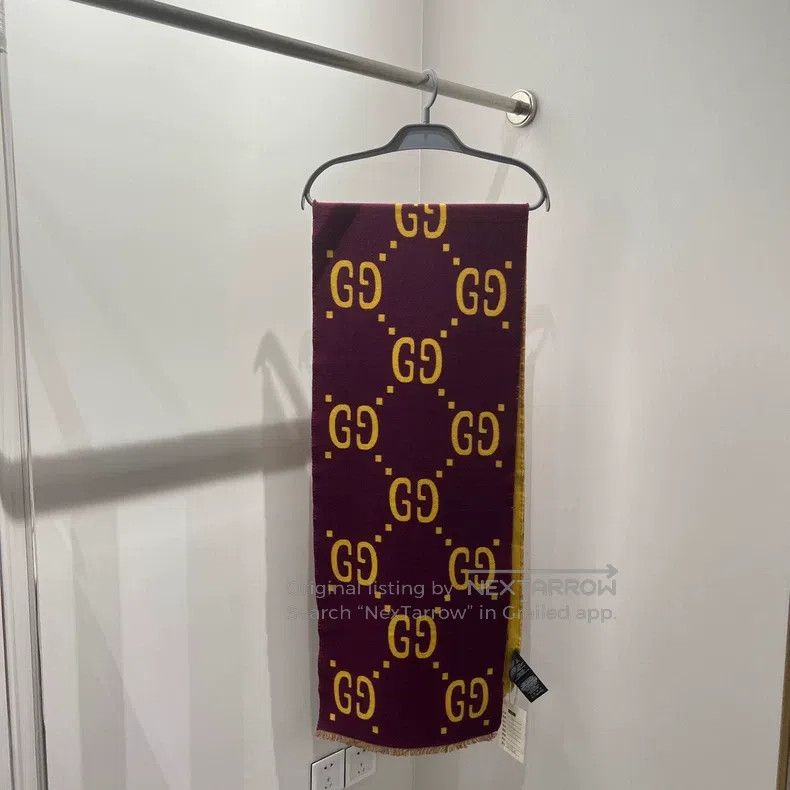 Gucci Gucci Double G wool velvet scarf Size ONE SIZE - 2 Thumbnail