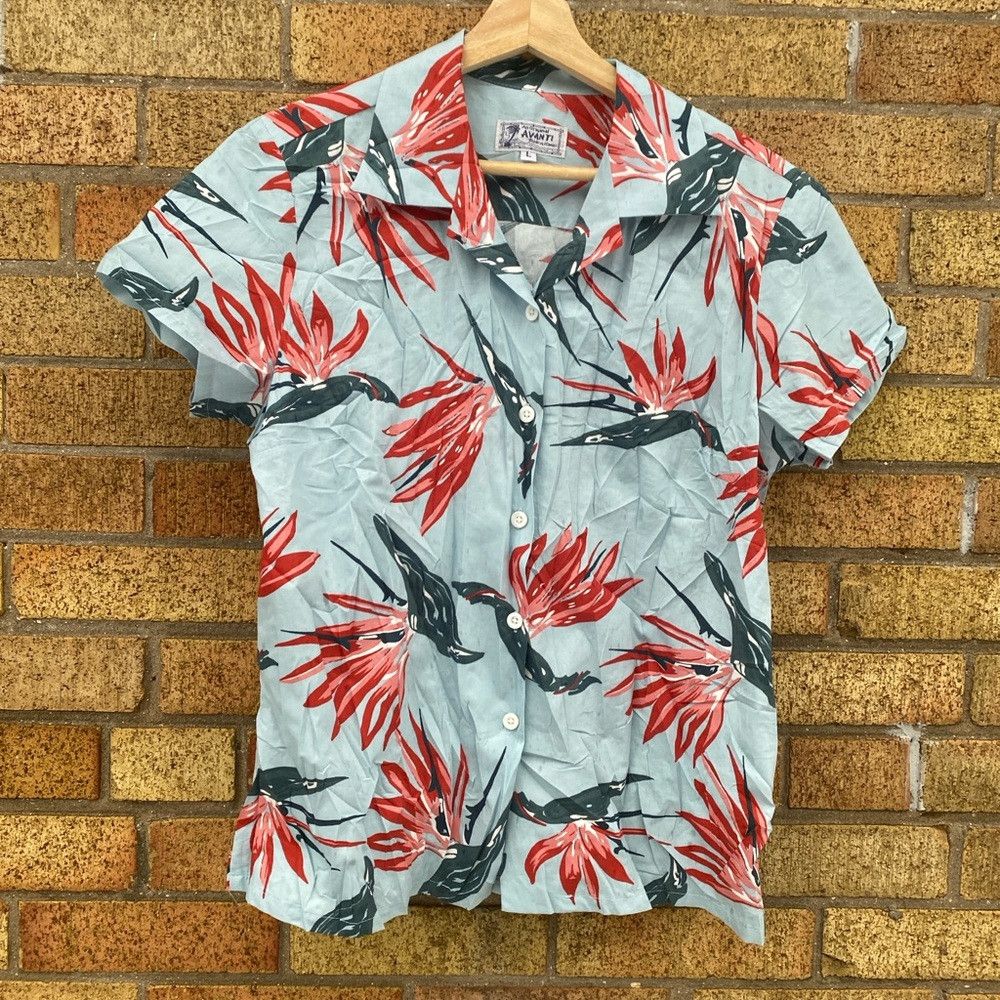 Japanese Brand × Vintage Vintage 90s Avanti Hawaiian Floral Button Up Shirt Large Bl Size US L / EU 52-54 / 3 - 3 Thumbnail