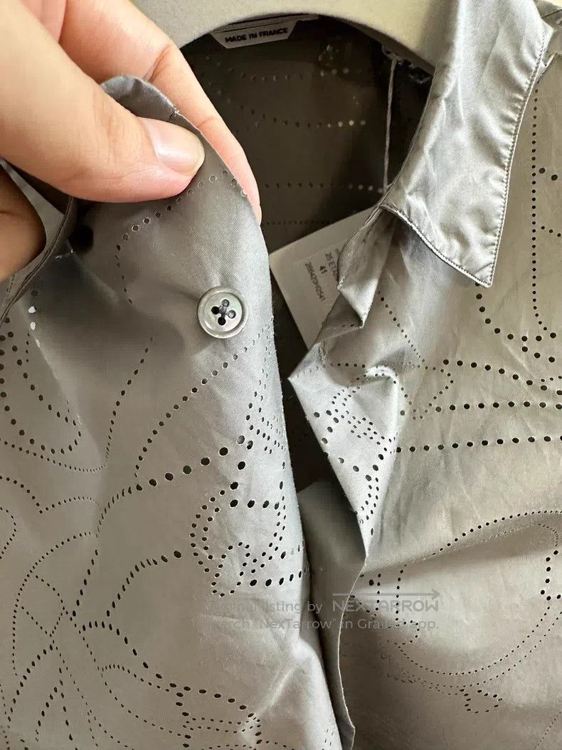 Hermes Hermes size 41 Long Sleeve Shirt, Pewter Grey, Mother-of-Pe Size US XS / EU 42 / 0 - 3 Thumbnail