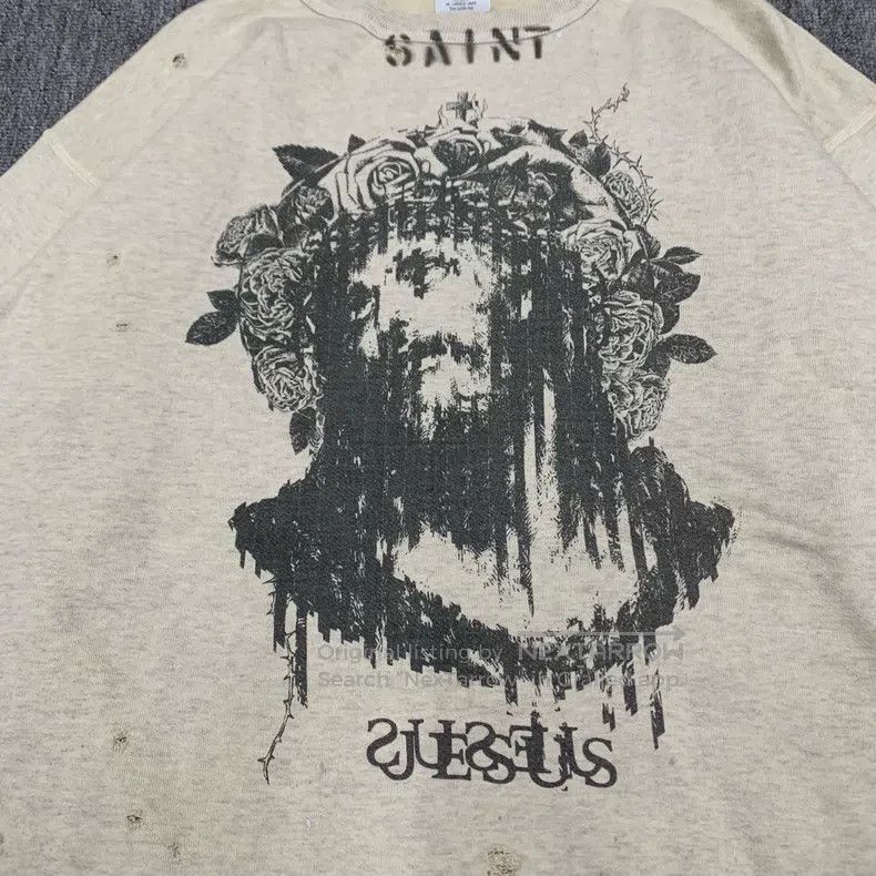 Saint Michael Saint Michael Grey Rose Jesus Heart Hoodie Size US L / EU 52-54 / 3 - 8 Thumbnail