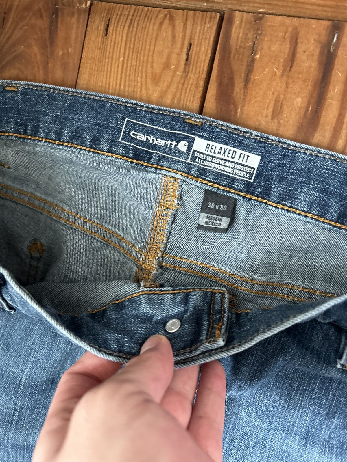 Carhartt × Vintage Carhartt Blue Denim Jeans Size US 38 / EU 54 - 3 Thumbnail