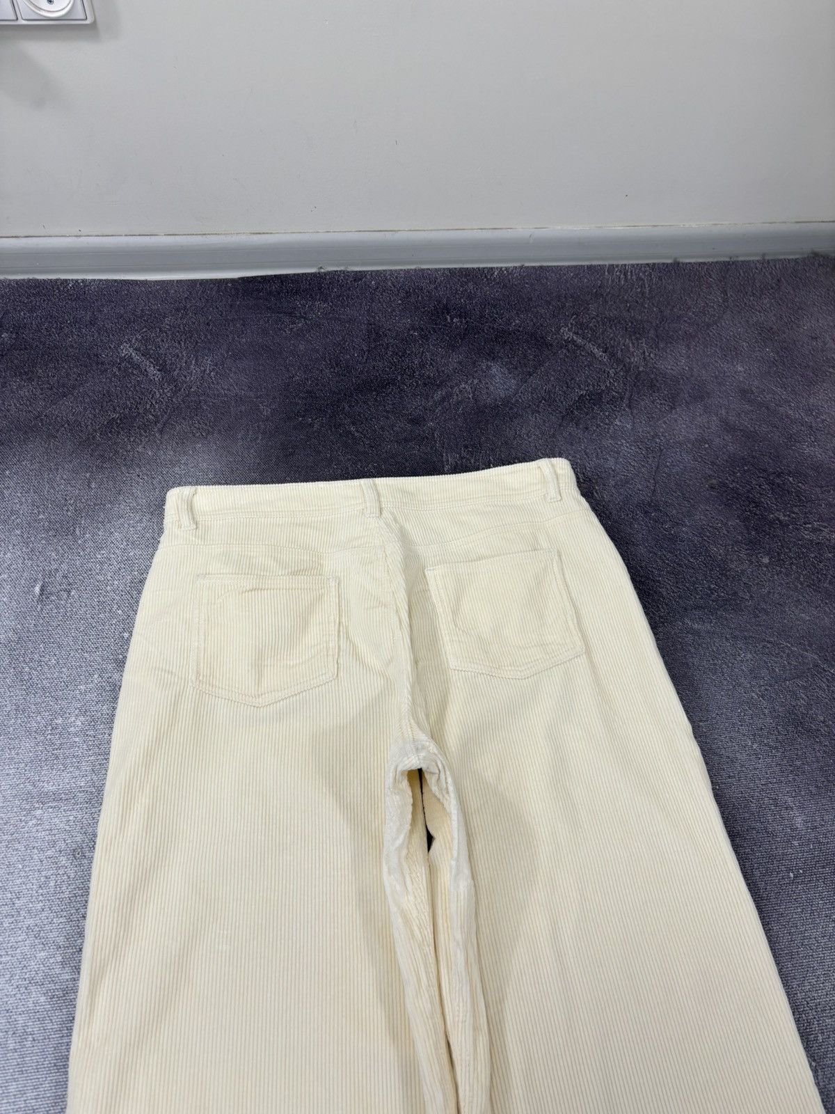 Sezane Sezane Women’s Cream Corduroy Velvet Wide Leg Pants Trousers Size 32" / US 10 / IT 46 - 18 Thumbnail
