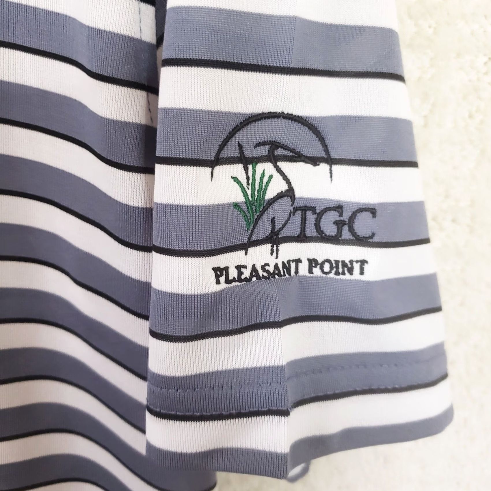 Vintage Tabasco Polo Shirt Golf Men M Gray Stripes Polyester Sport Travel Size US M / EU 48-50 / 2 - 6 Thumbnail