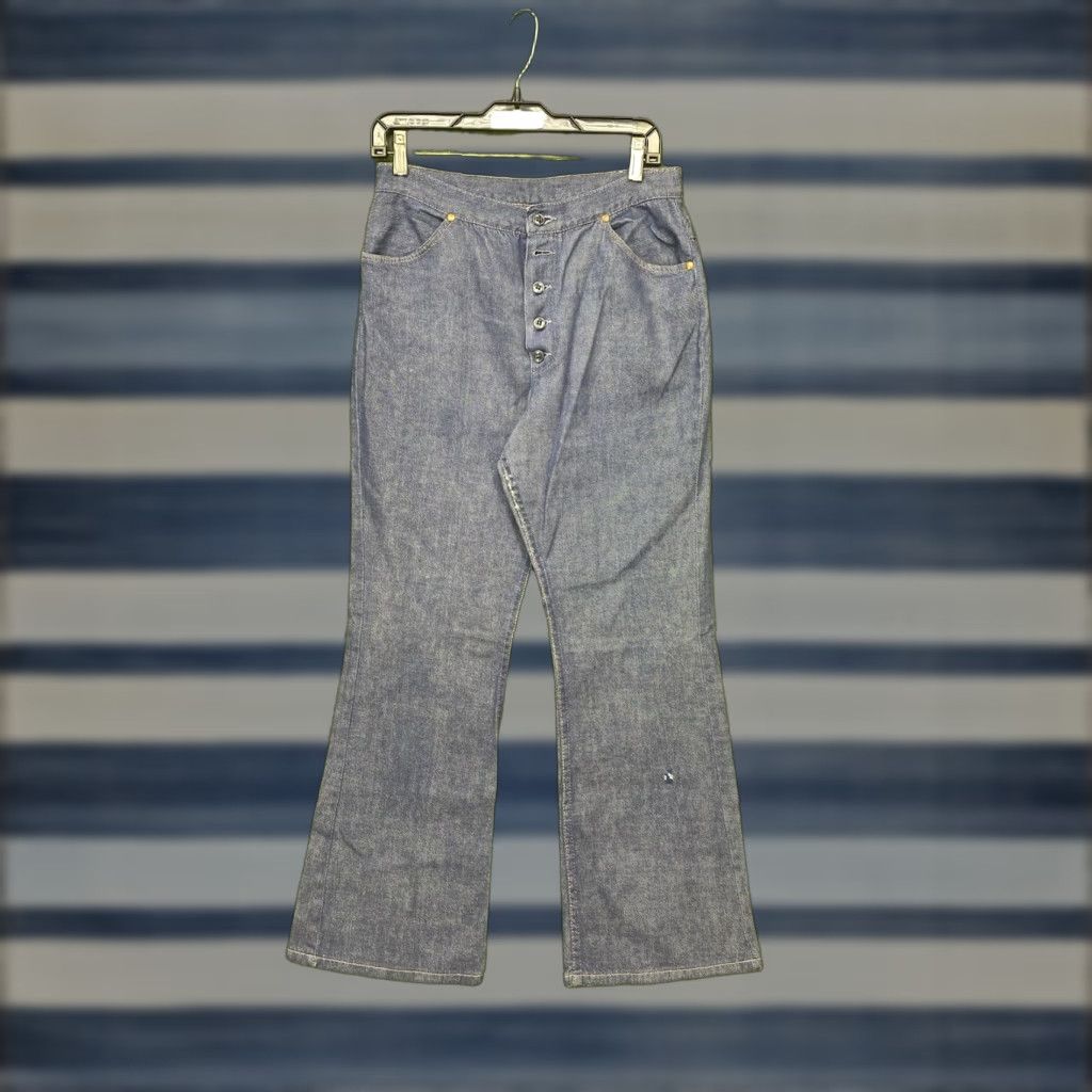 Wrangler VINTAGE Wrangler Low Rise Bell Bottom Patch Pocket Flare Jeans 28x30 70s Blue Cotton Jeans Mens Size 36" / US 14 / IT 50 - 1 Thumbnail