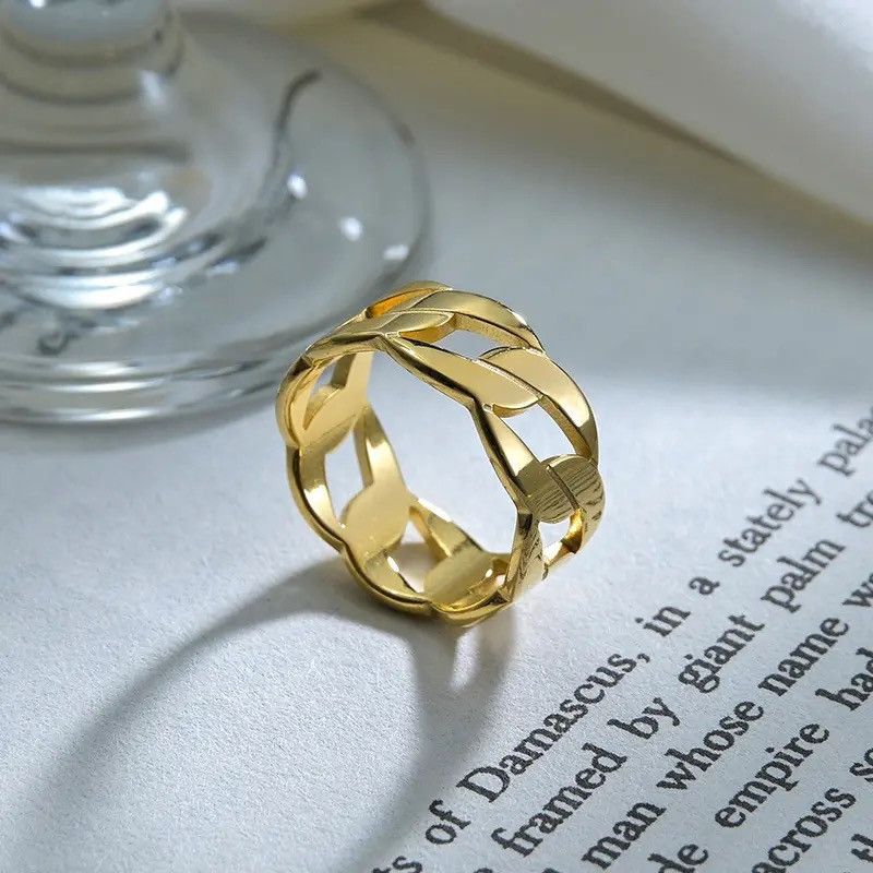 Jewelry × Vintage Silver Chain Fraternal Alliance Ring Size - 7-13 RGN Size ONE SIZE - 2 Thumbnail