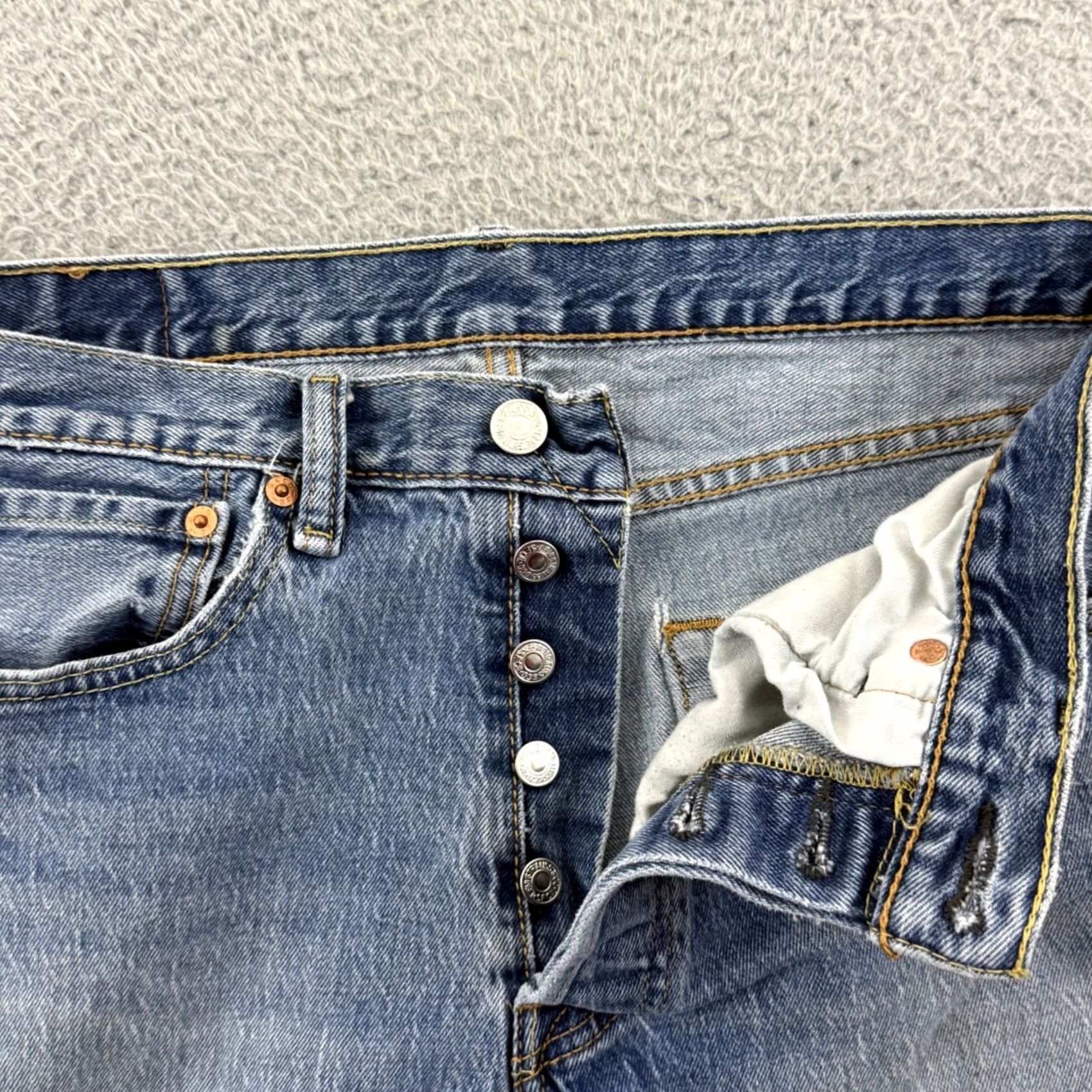Levi's Levi's 501 Bermuda Shorts Mens 32 Blue Denim Button Fly 11in Inseam 5-Pocket Regular Fit Casual Outdoor Beach Summer Size US 32 / EU 48 - 5 Thumbnail