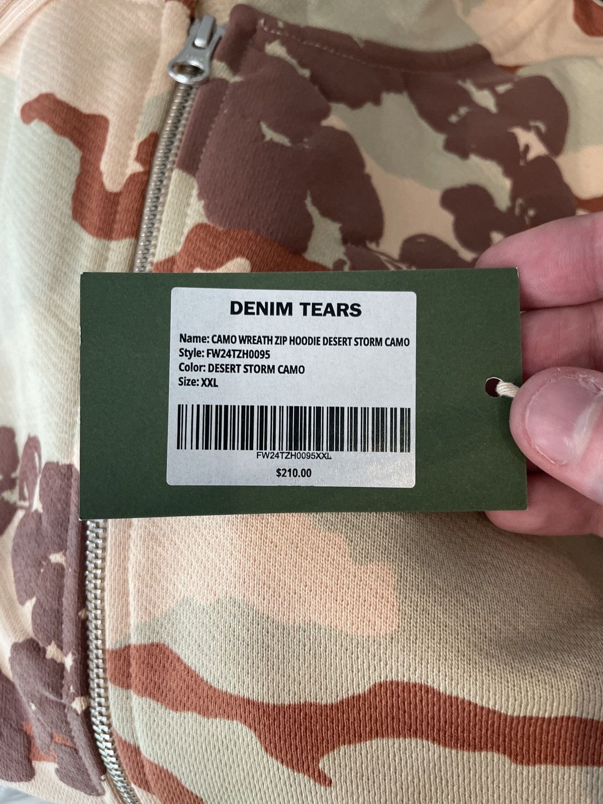 DENIM TEARS Denim Tears Cotton Wreath Zip Hoodie Tan Camo XXL Size US XXL / EU 58 / 5 - 8 Thumbnail