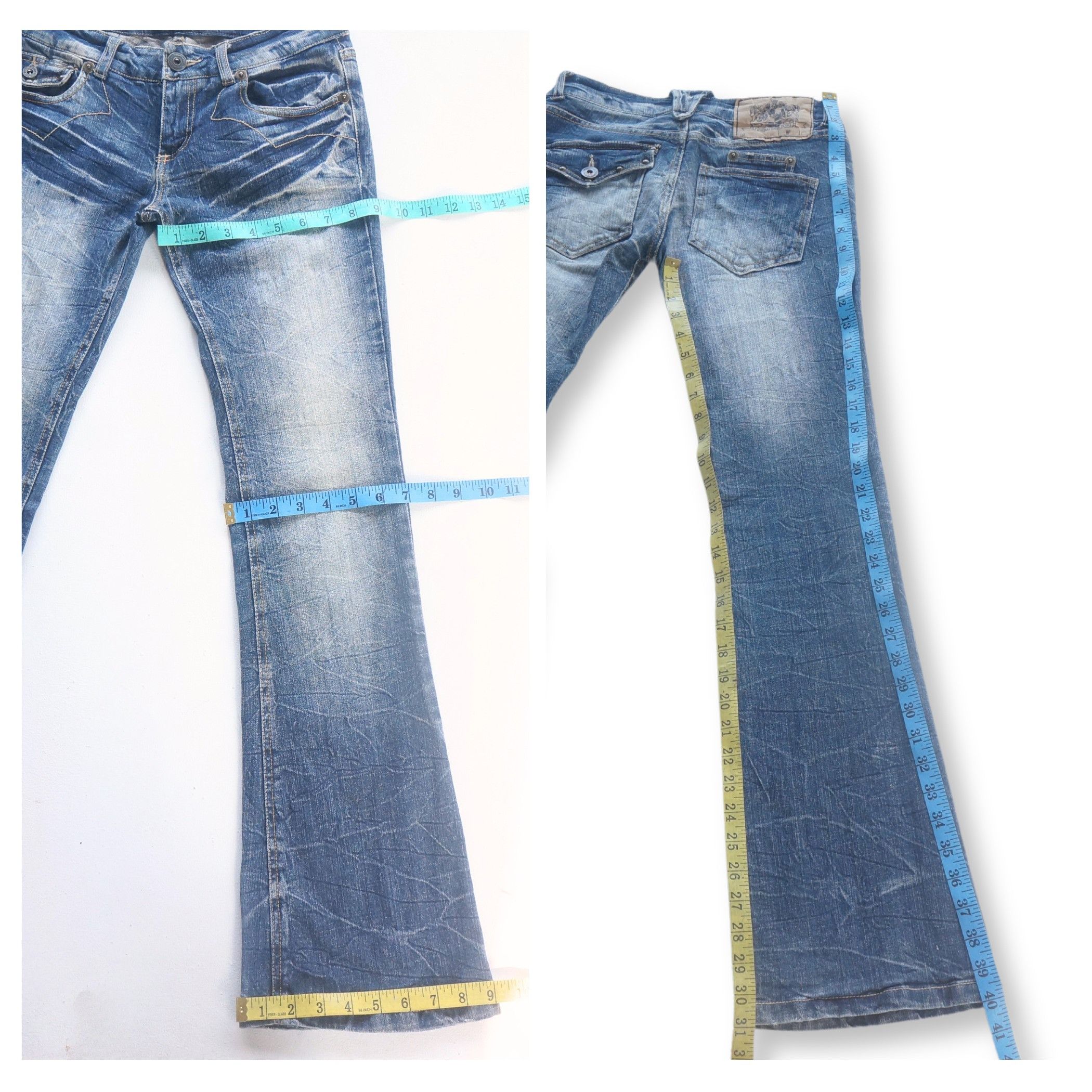 Japanese Brand BACK & FORTH Low Rise & Flare Jeans Size 26" / US 2 / IT 38 - 9 Thumbnail