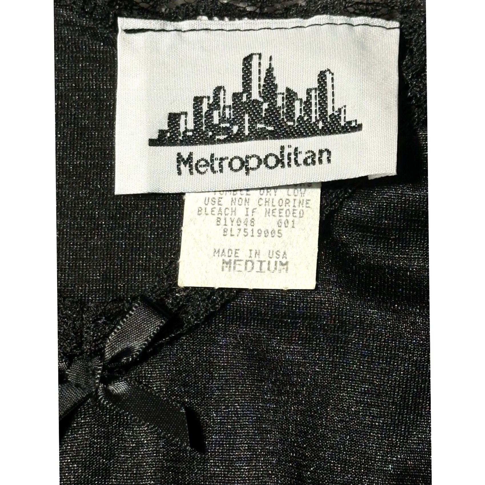 Vintage VINTAGE Metropolitan Cami Shirt Womens Dark Coquette Romantic Layering Classic Feminine Boudoir 1980s Black Lace M Size ONE SIZE - 5 Thumbnail